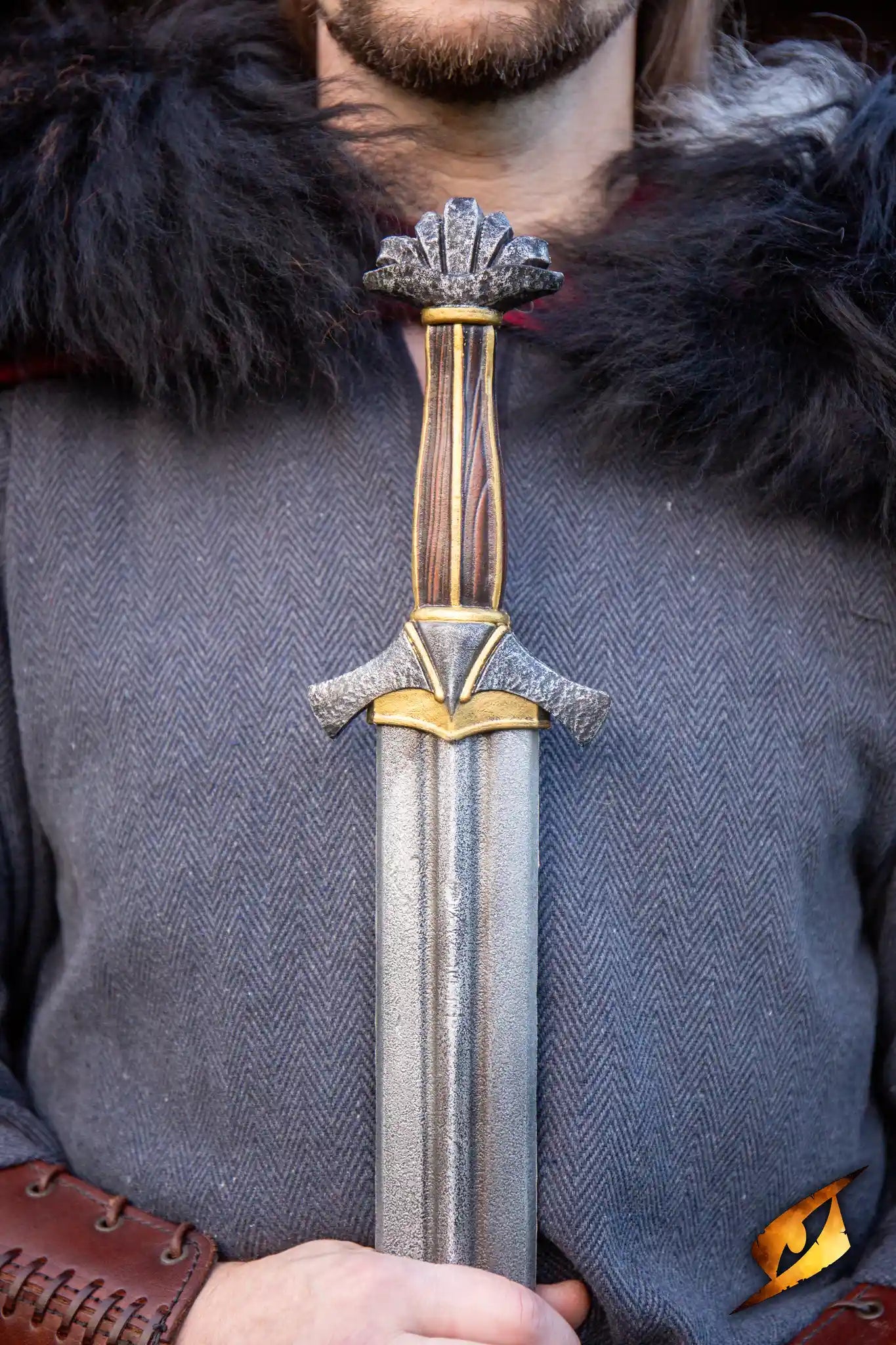 A close-up of a warrior holding a sword from the Epic Armoury Vanguard collection.