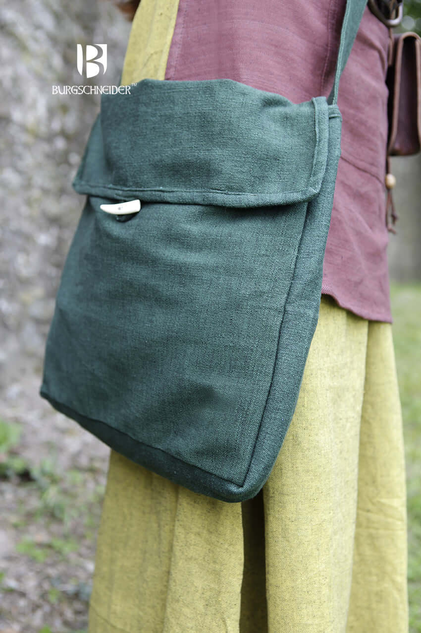 Bag Ehwaz by Burgschneider, a 100% cotton medieval-style pilgrim bag with a long strap.