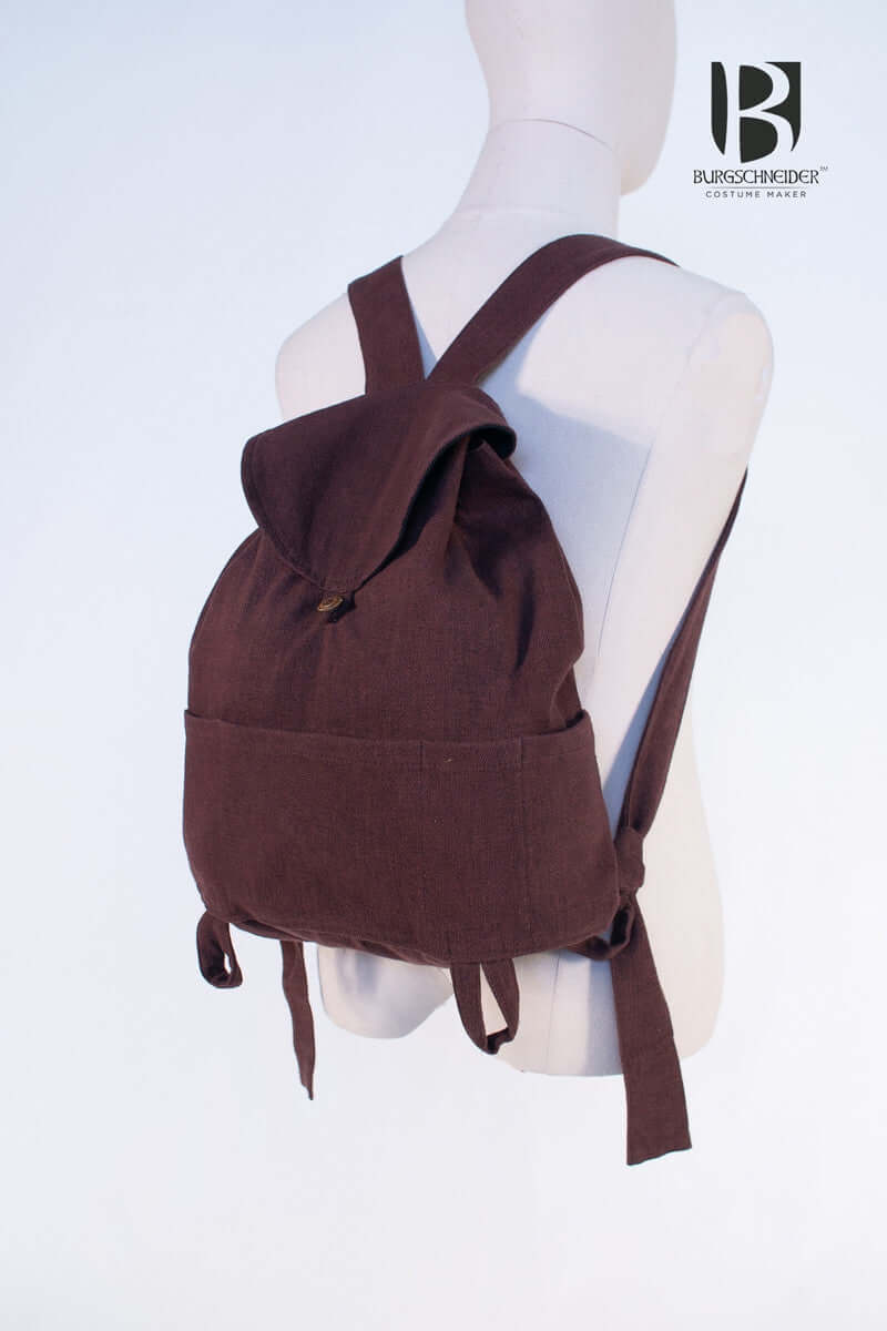 Backpack Capsus shown from the back, featuring adjustable straps and a medieval-inspired design.
