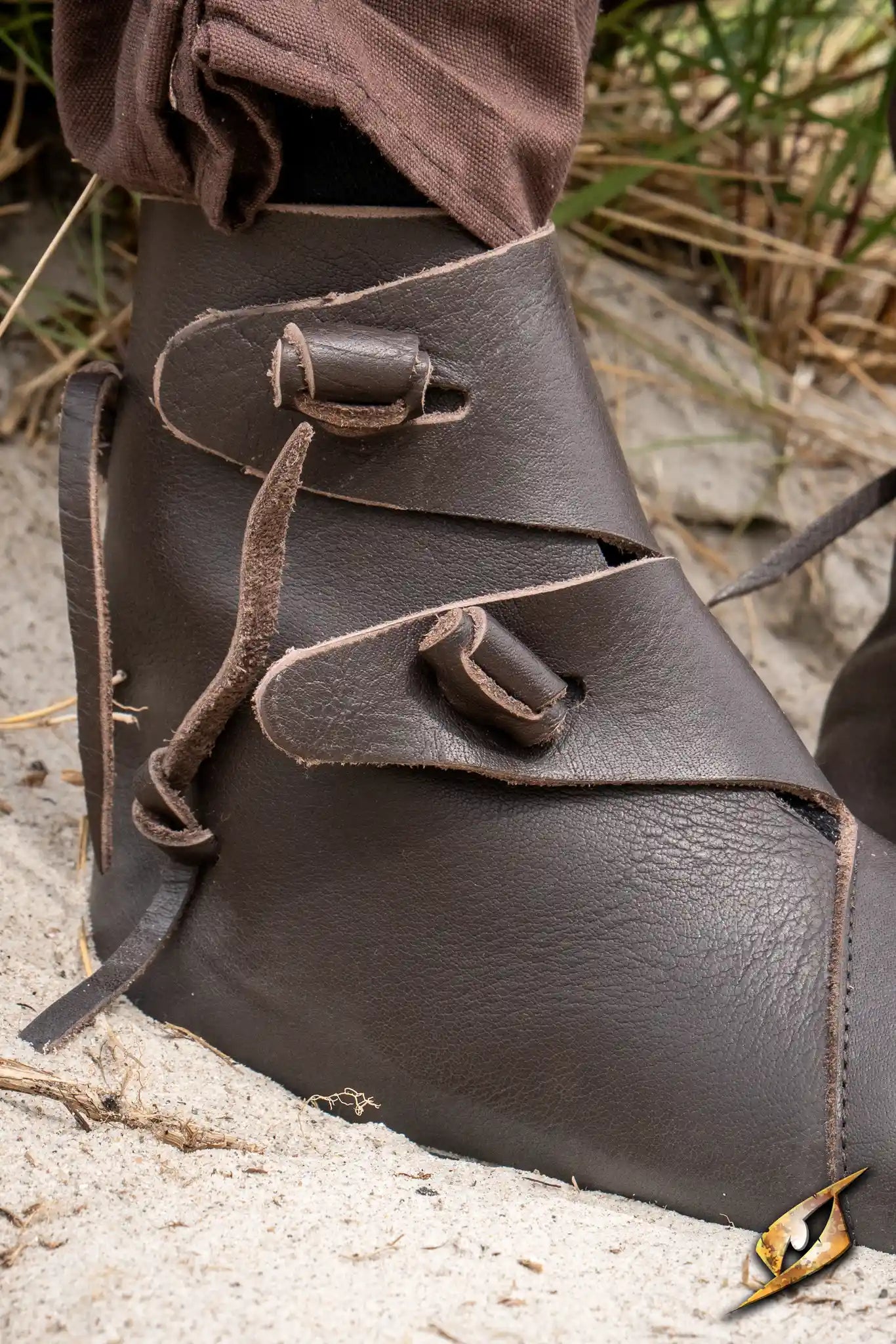 Black Jorik Shoes Epic Armoury showcasing medieval footwear design and thick leather laces.