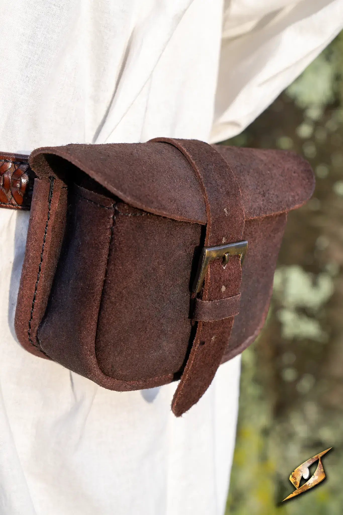 Warrior bag - Suede - Small attached to a belt, suitable for storing coins and small items.