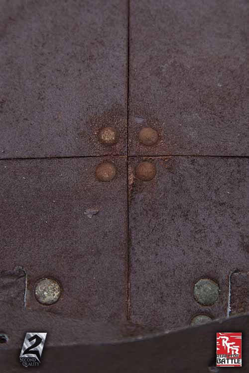 Close-up of 2Q - RFB Fighter Leather Armour highlighting detailed stitching and rugged texture.