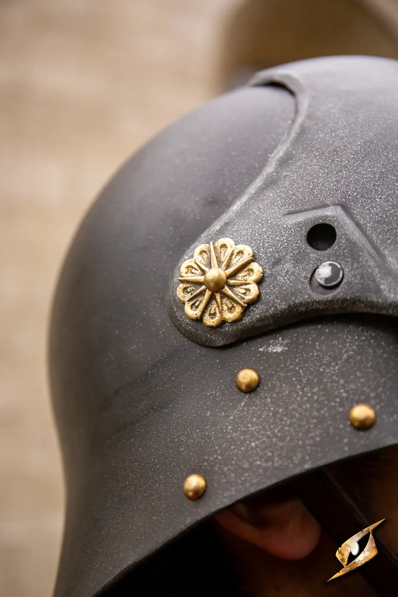 Close-up of the Renegade Helmet showcasing intricate details and craftsmanship.