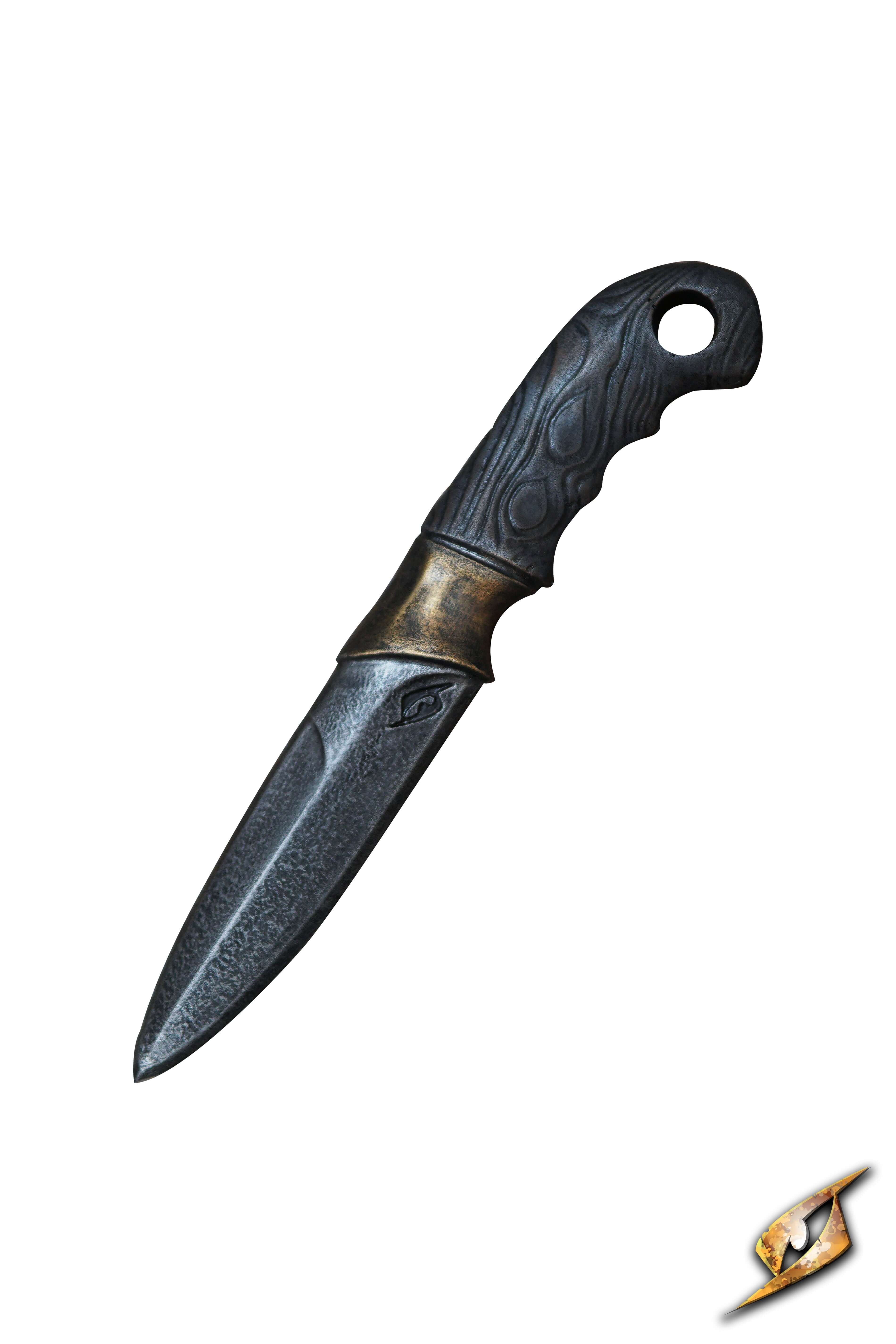 Woodsman Knife - 23 cm with a textured black handle and sharp blade, ideal for outdoor adventures.