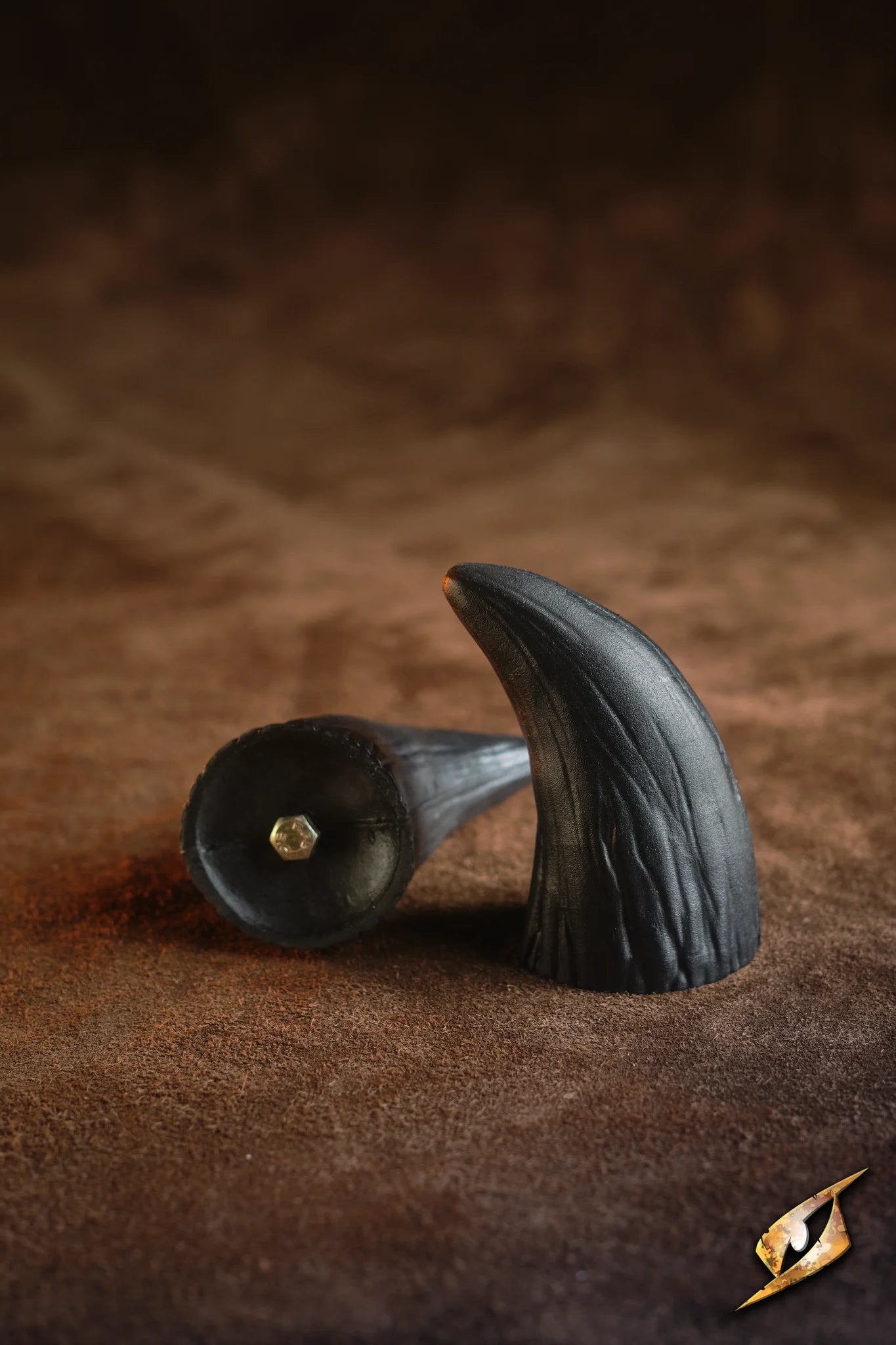 Mountable Demon Horns for armour enhancement and DIY projects, crafted from durable polyurethane.
