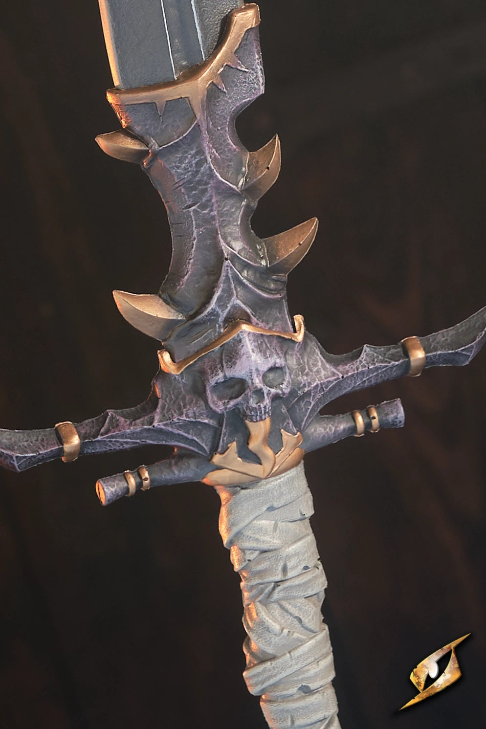 Marauder Sword with a detailed hilt featuring a skull and ornate decorations, ideal for LARP combat.