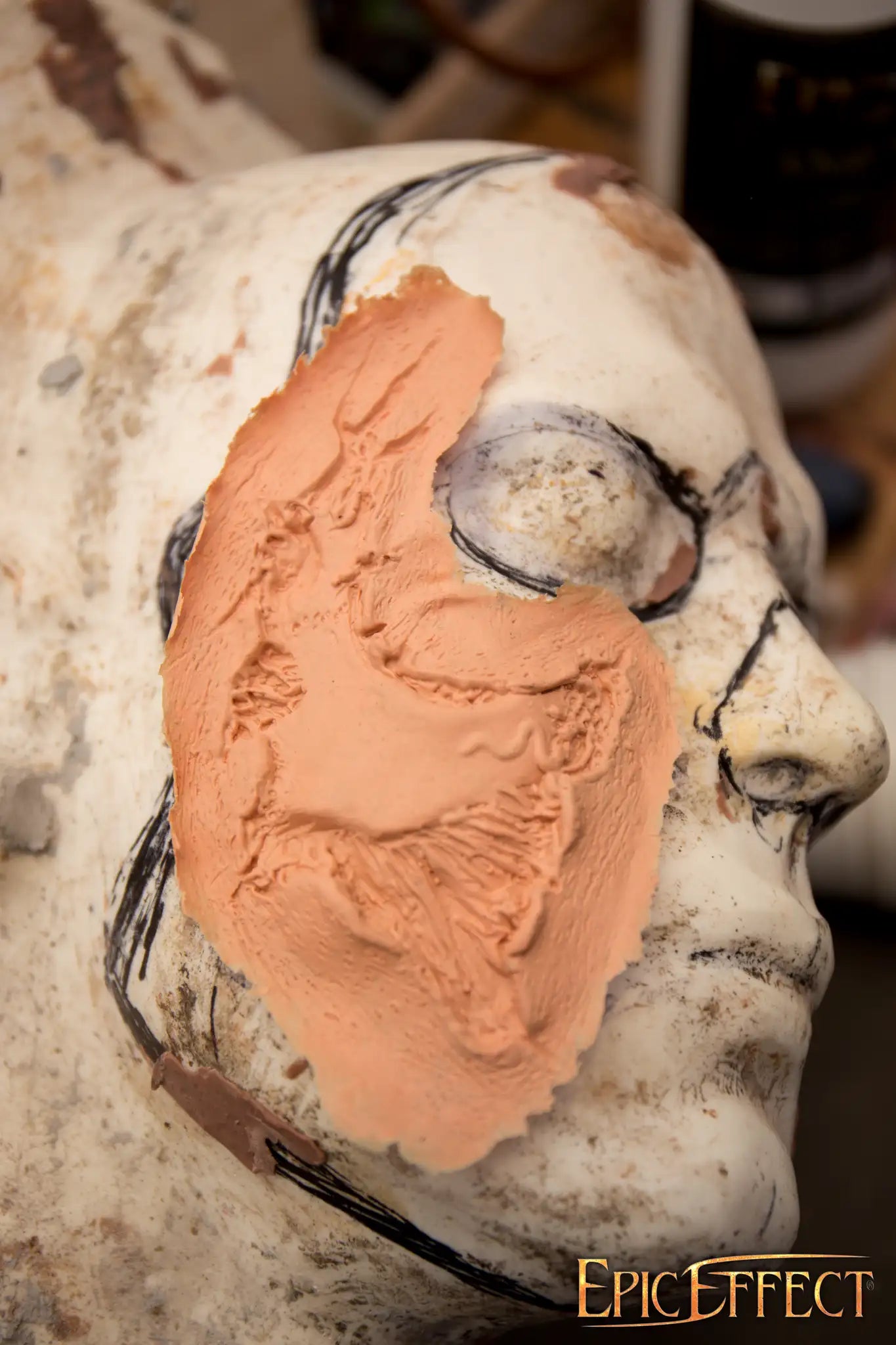 Zombie Cheekbone Exposed mold used for special effects makeup application.