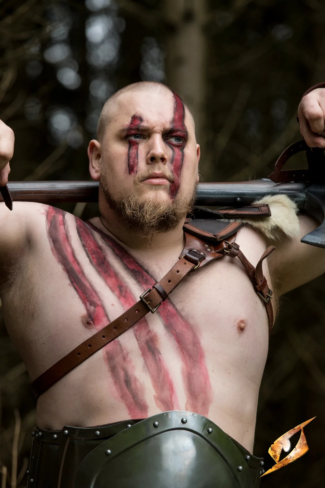 Male Barbarian with a shoulder piece and gut plate