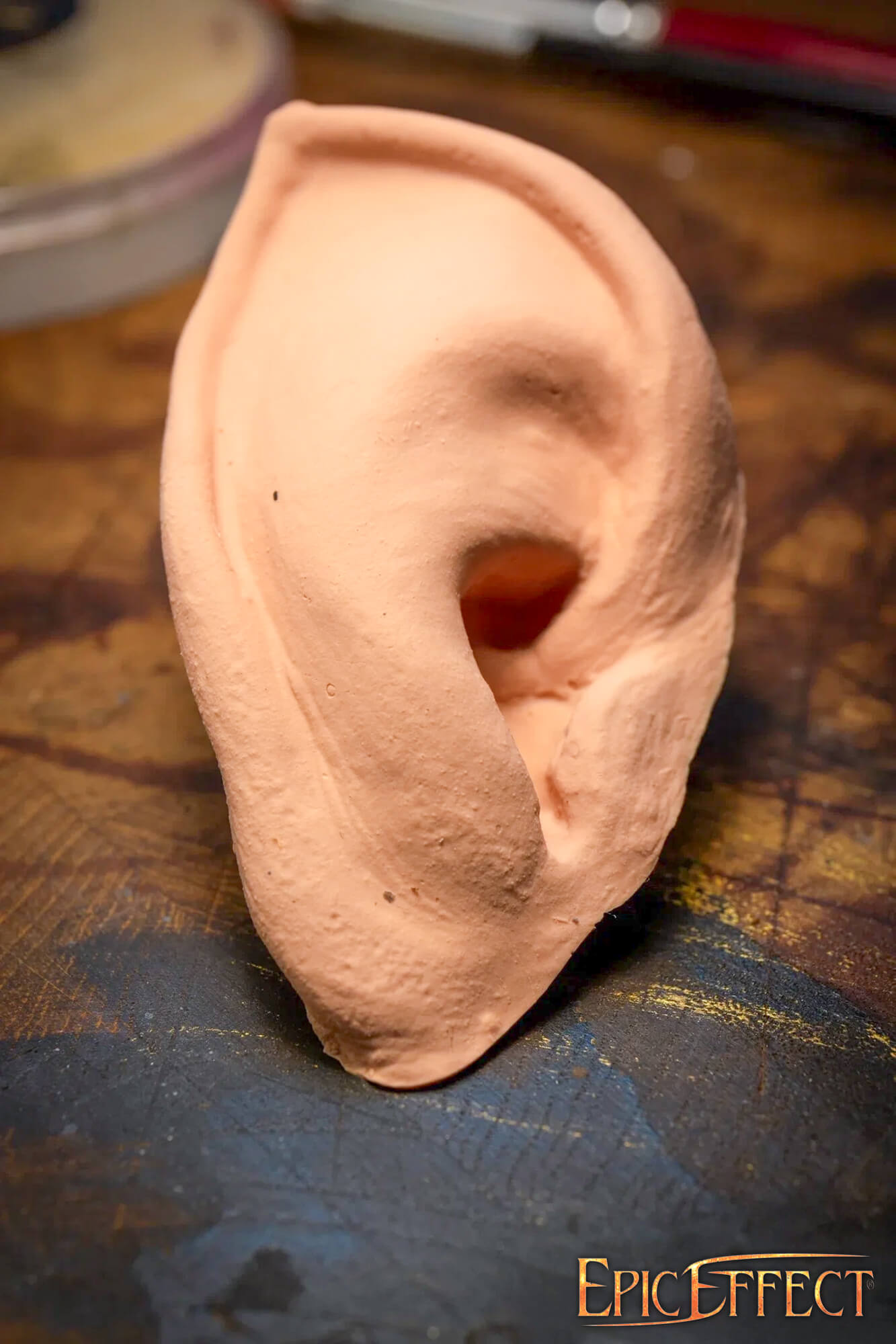Halfling Ears mold shown from the side, highlighting the detailed design for realistic wear.