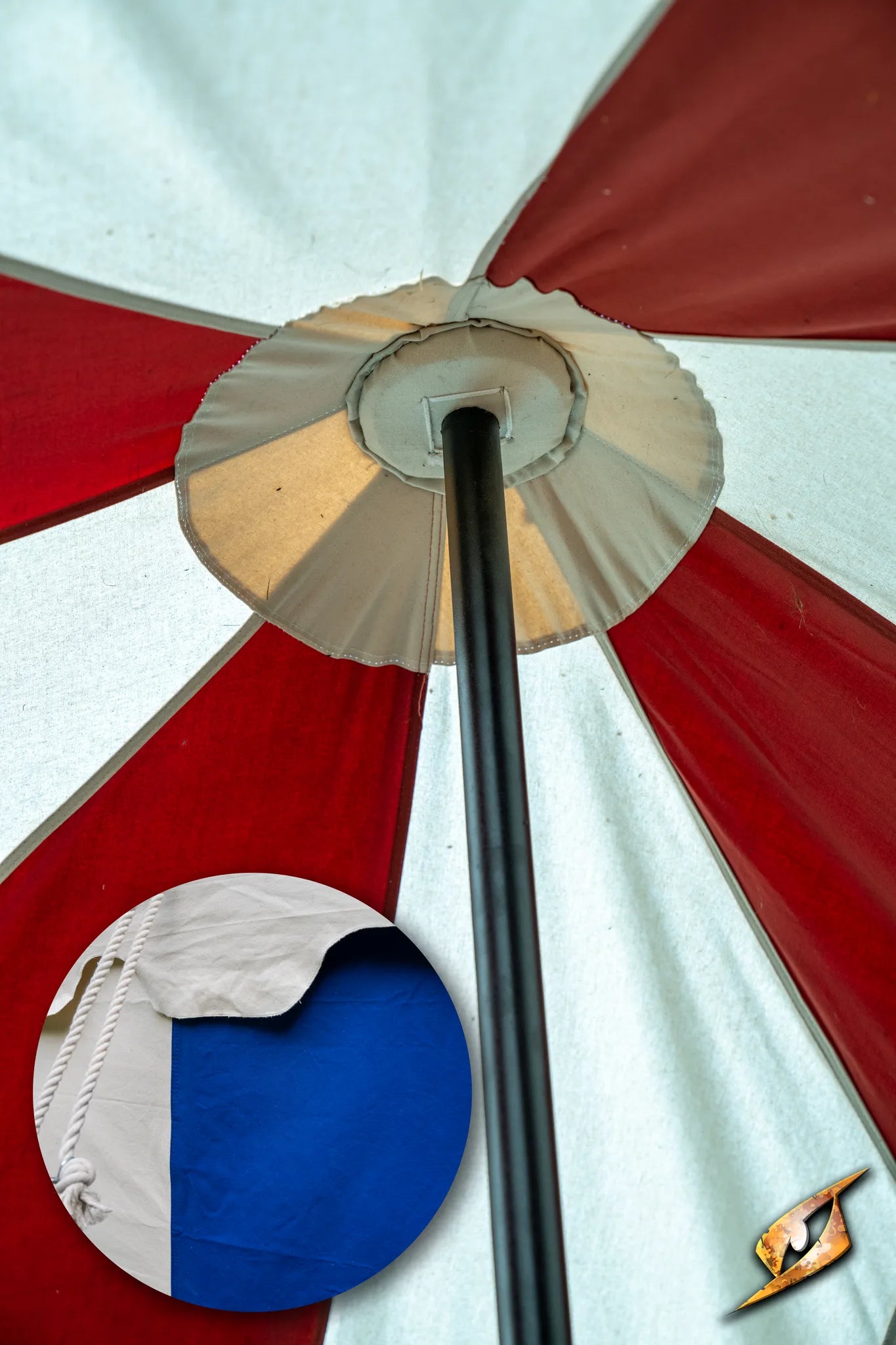 Close-up view of the Marquee Tent - 4x4m interior showing the pole and canopy design.