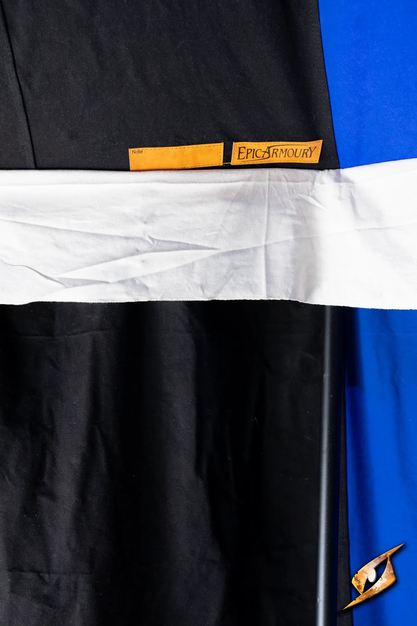Marquee Tent - 4x4m fabric detail featuring black, blue, and white sections with Epic Armoury tag.