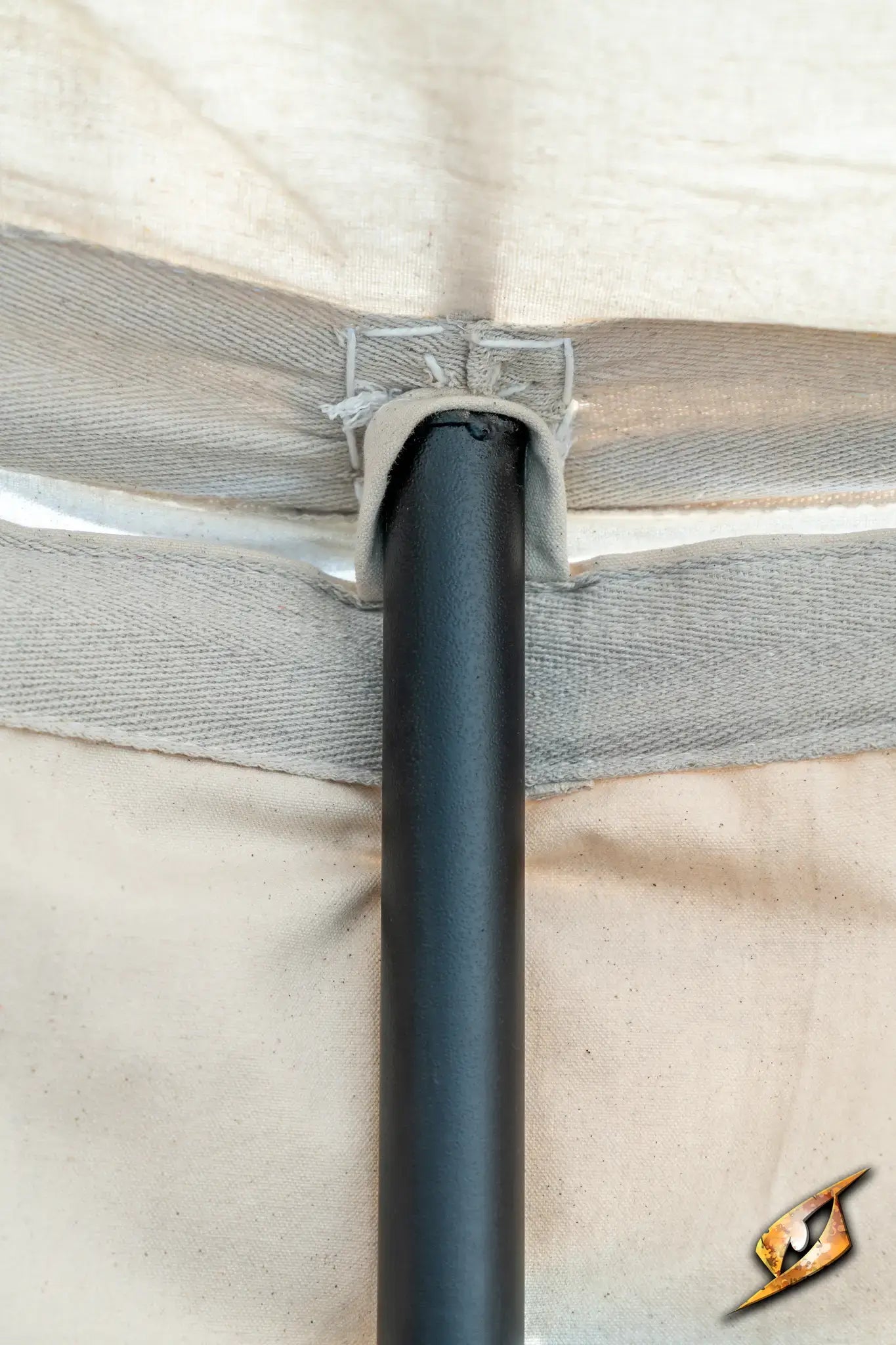 Close-up of the support pole and fabric attachment of a Marquee Tent - 4x6m for optimal stability.