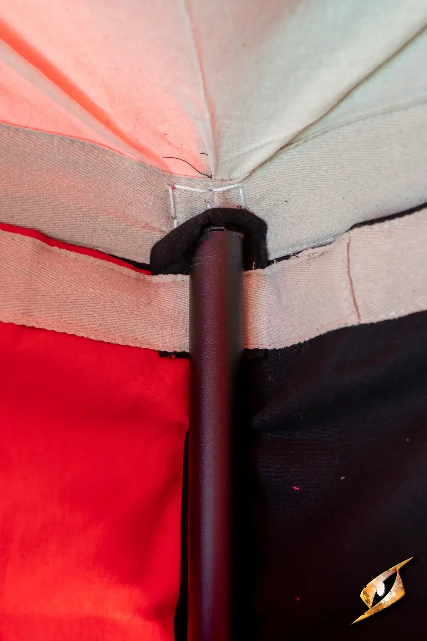Marquee Tent - 4x6m interior view showing the support pole and fabric details.