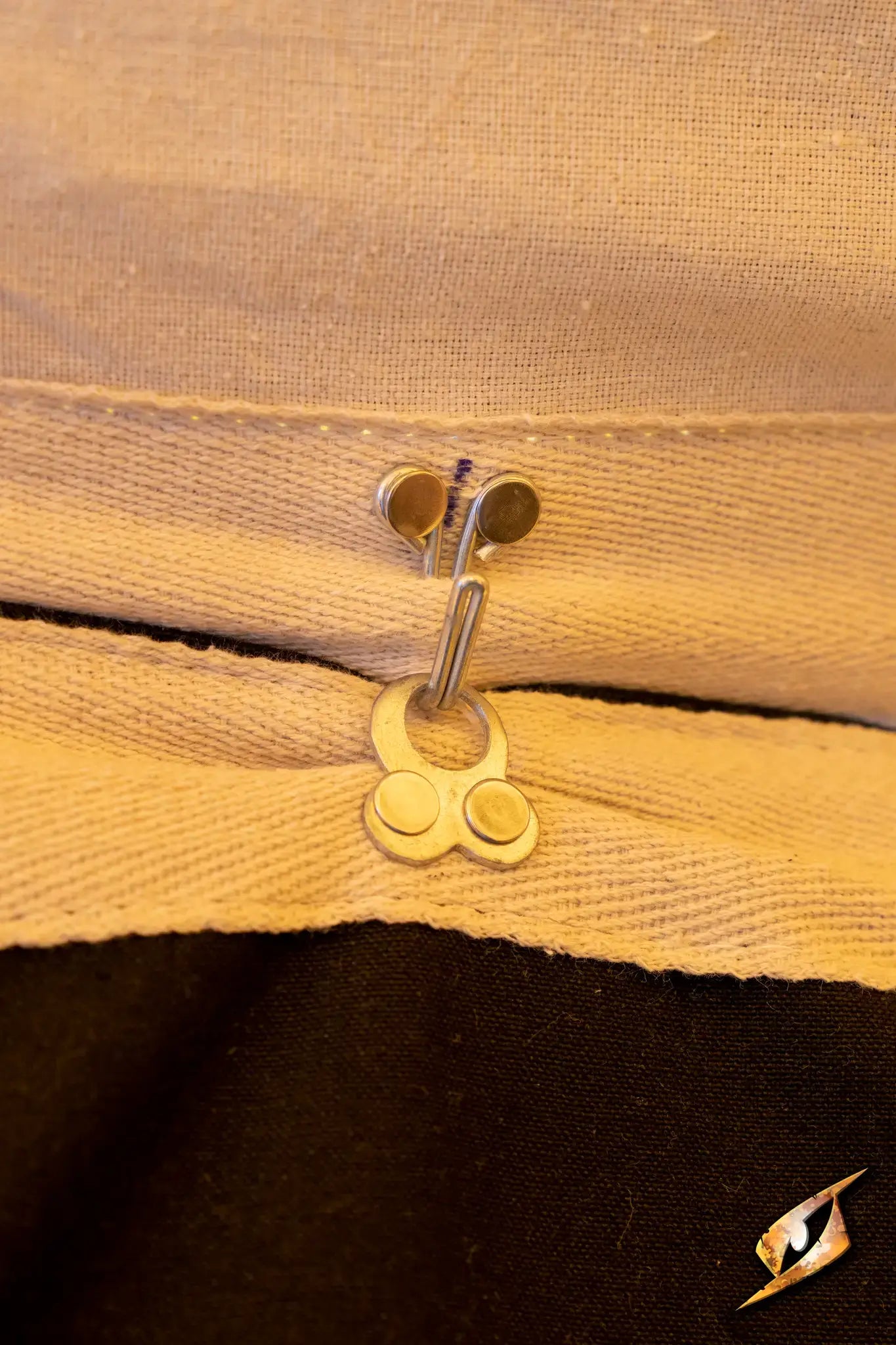 Close-up of the zipper on a Round Pavilion Tent - 3m, showcasing the durable materials and design.