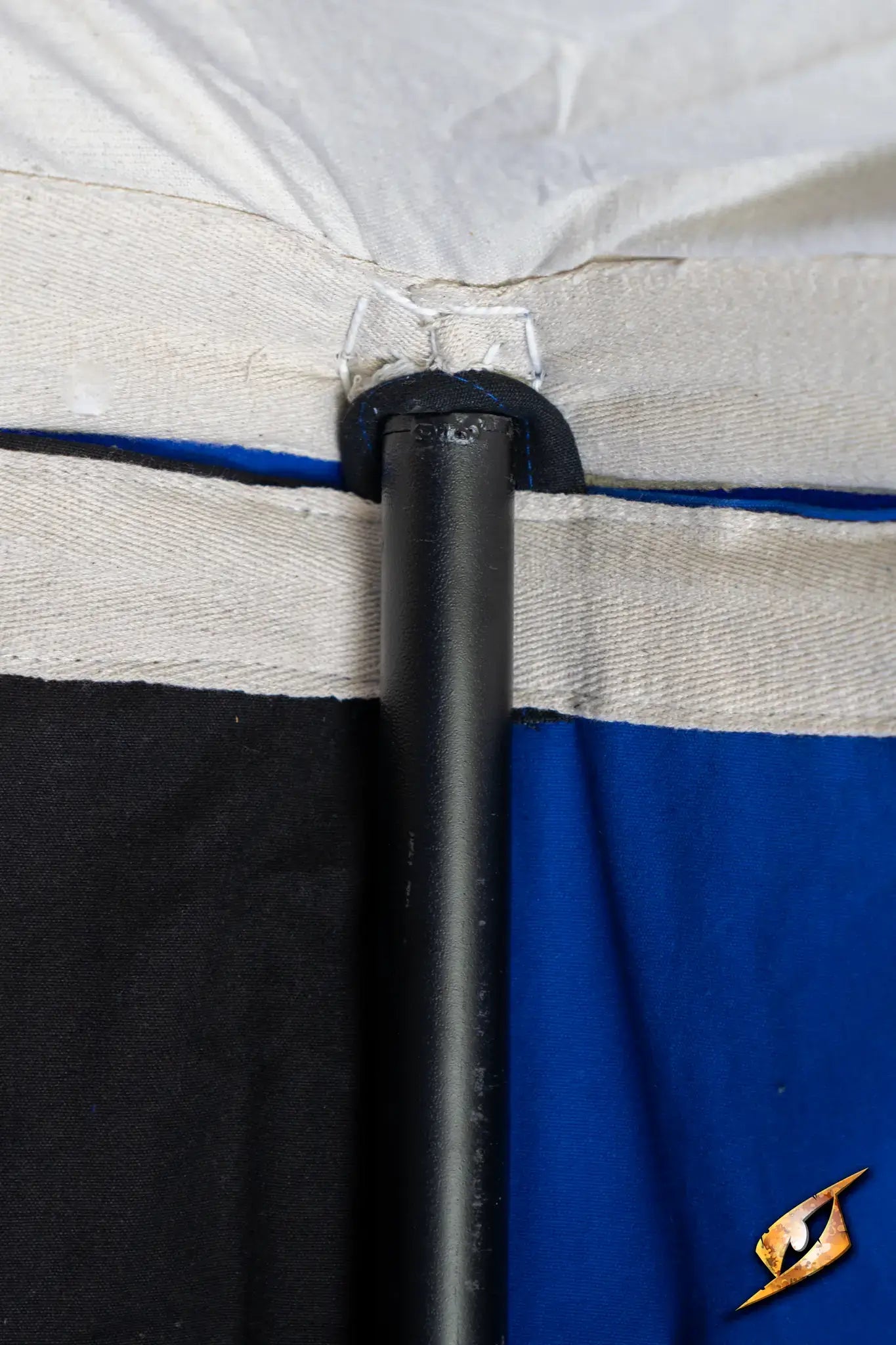 Close-up view of the support structure and fabric of the Round Pavilion Tent - 3m.