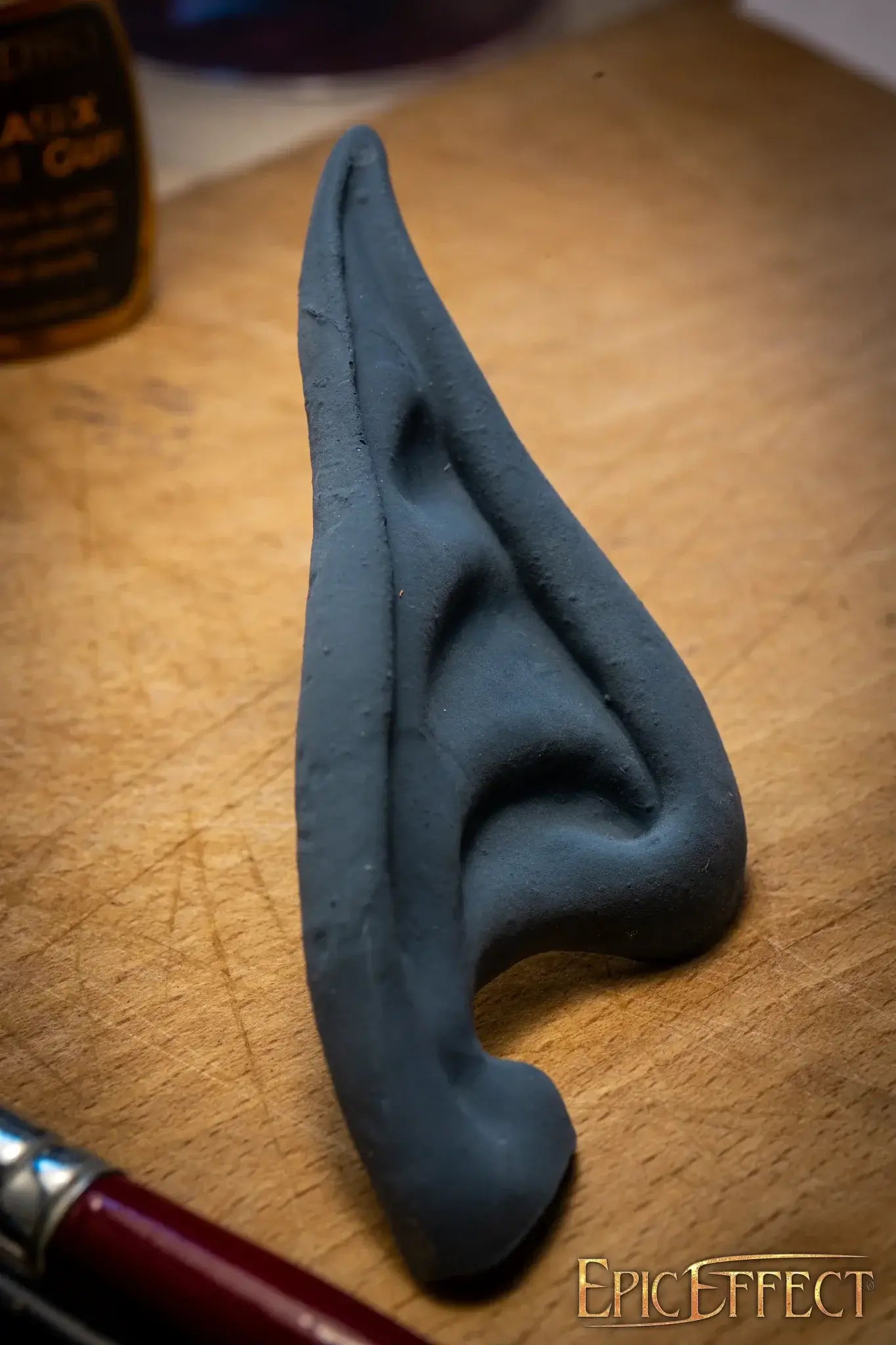 Elven Ears Long crafted from clay, showcasing a long and pointy design for cosplay and fantasy costumes.