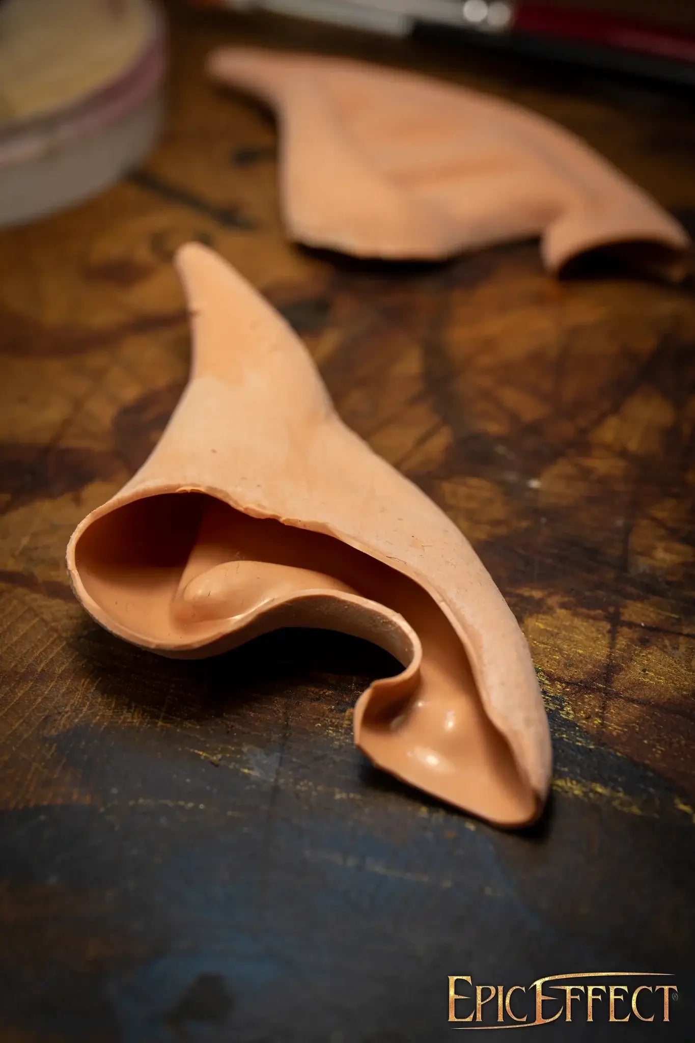 Elven Ears Long displayed on a work surface, showcasing intricate design and craftsmanship.