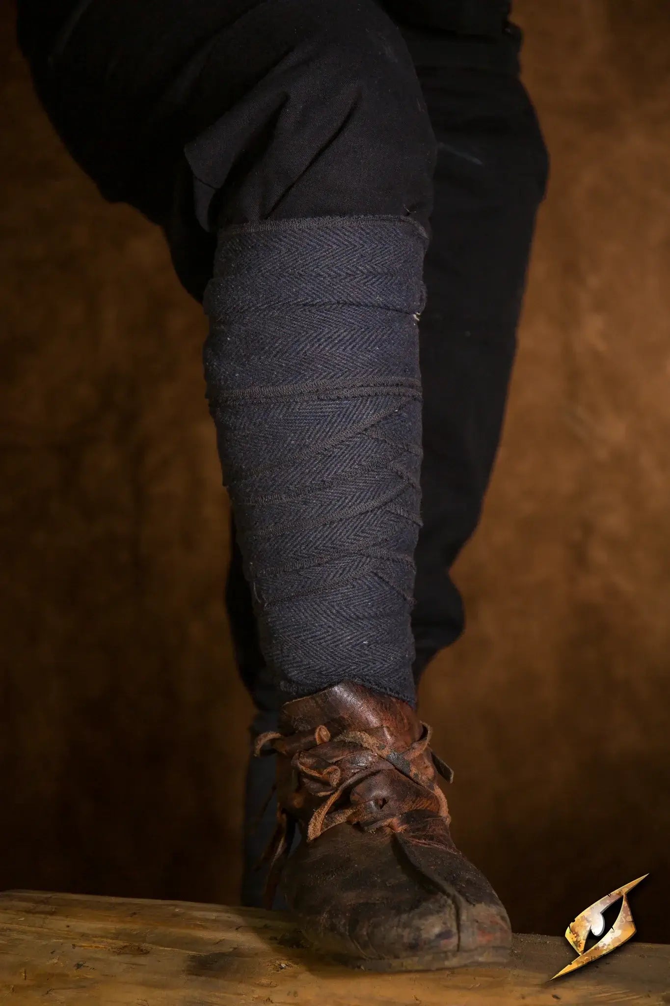 Woodland Leg Wraps featuring a detailed view of the fabric and stylish design complementing traditional footwear.