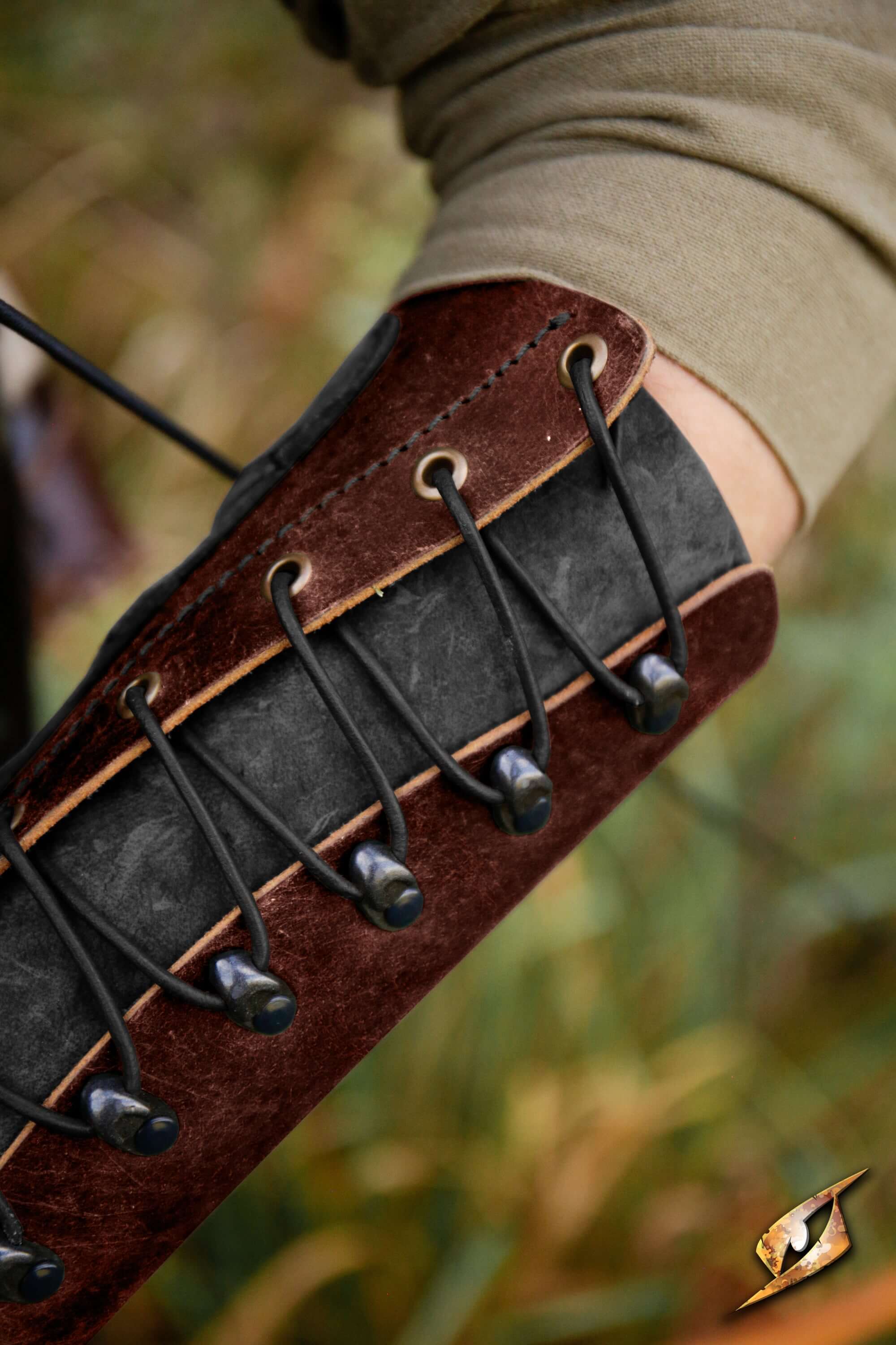 Glade Warden Bracer showcasing leather design and lacing for archery.