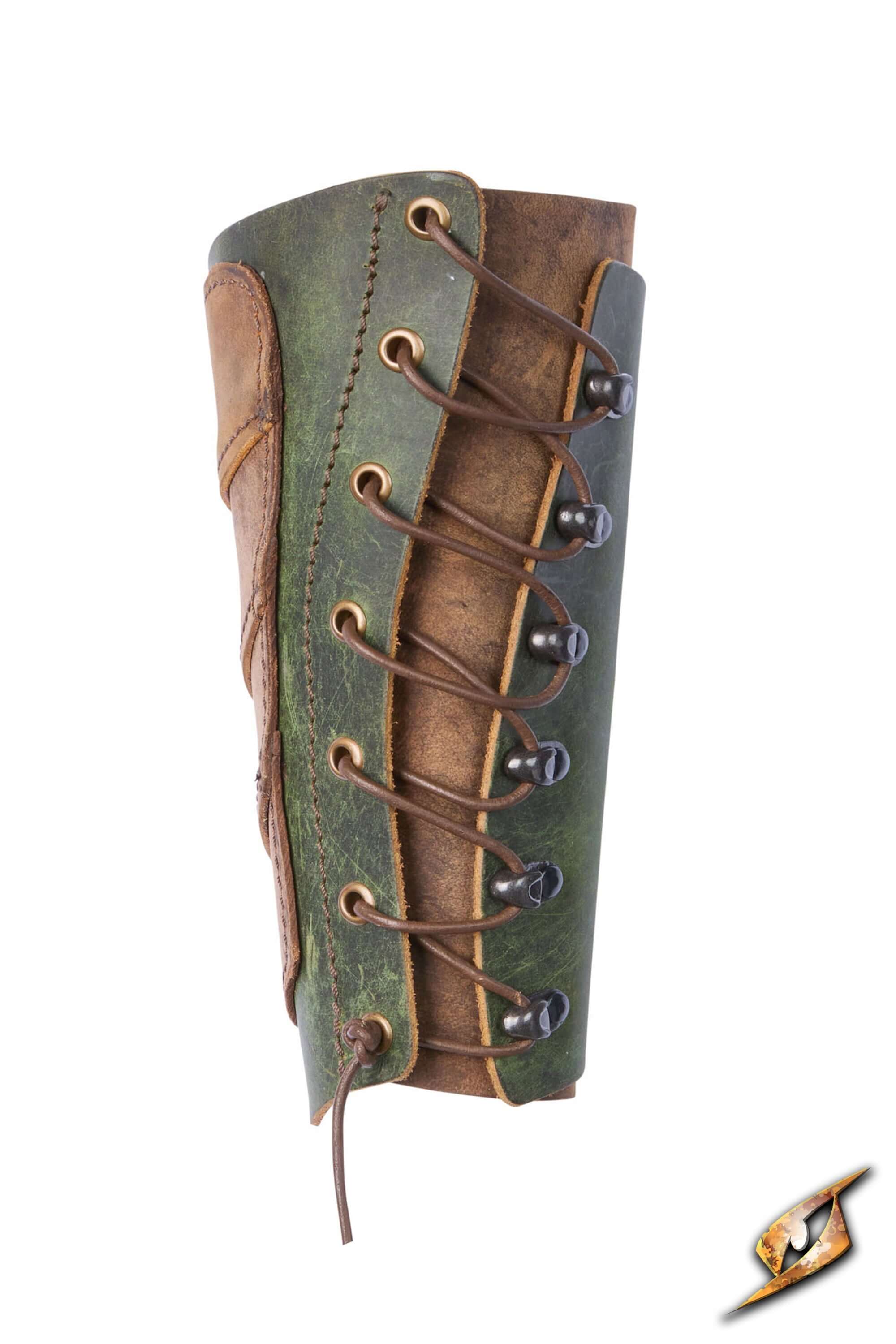 Glade Warden Bracer made of genuine leather, designed for archery with a secure, stylish fit for comfort and protection.