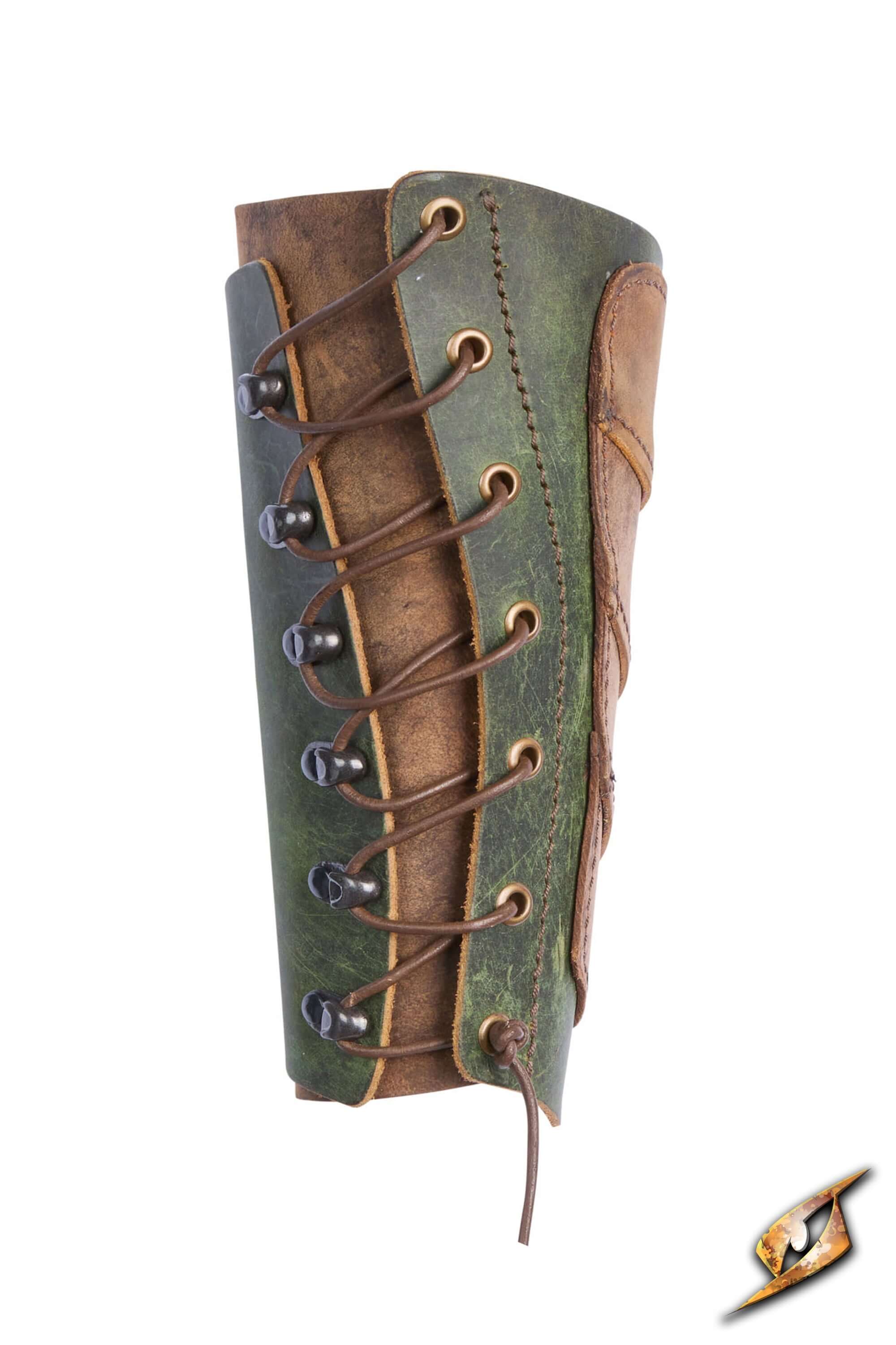 Glade Warden Bracer made of genuine leather with a stylish lace-up design, perfect for archery and outdoor activities.