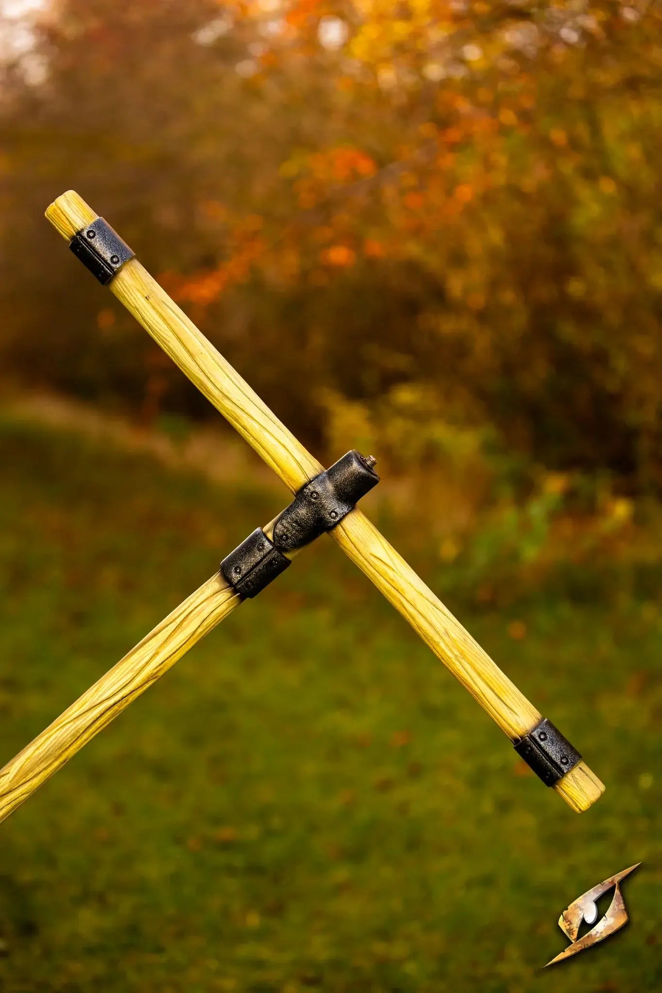 Battle Standard - Cross Top showcasing unique design and bolt system for attachment in outdoor setting.