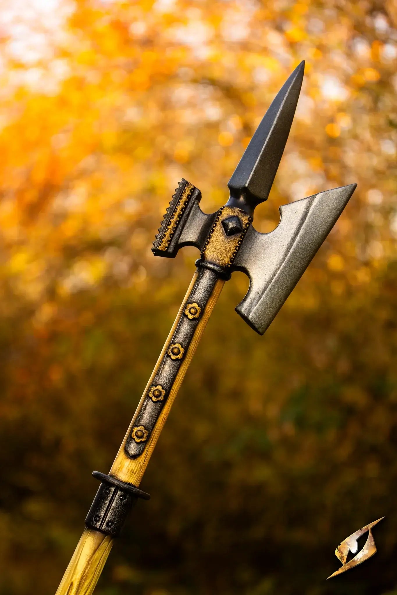 Battle Standard - Halberd Top showcasing a detailed halberd design with a wooden shaft and metallic blade accents.