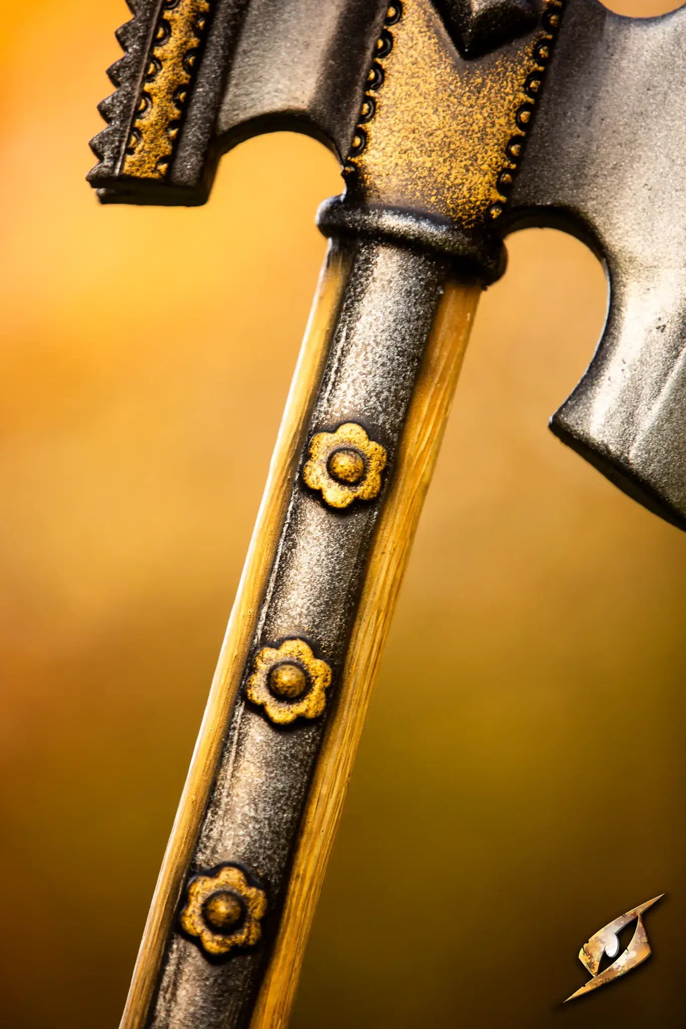 Close-up of the Battle Standard - Halberd Top showing detailed craftsmanship and design elements.