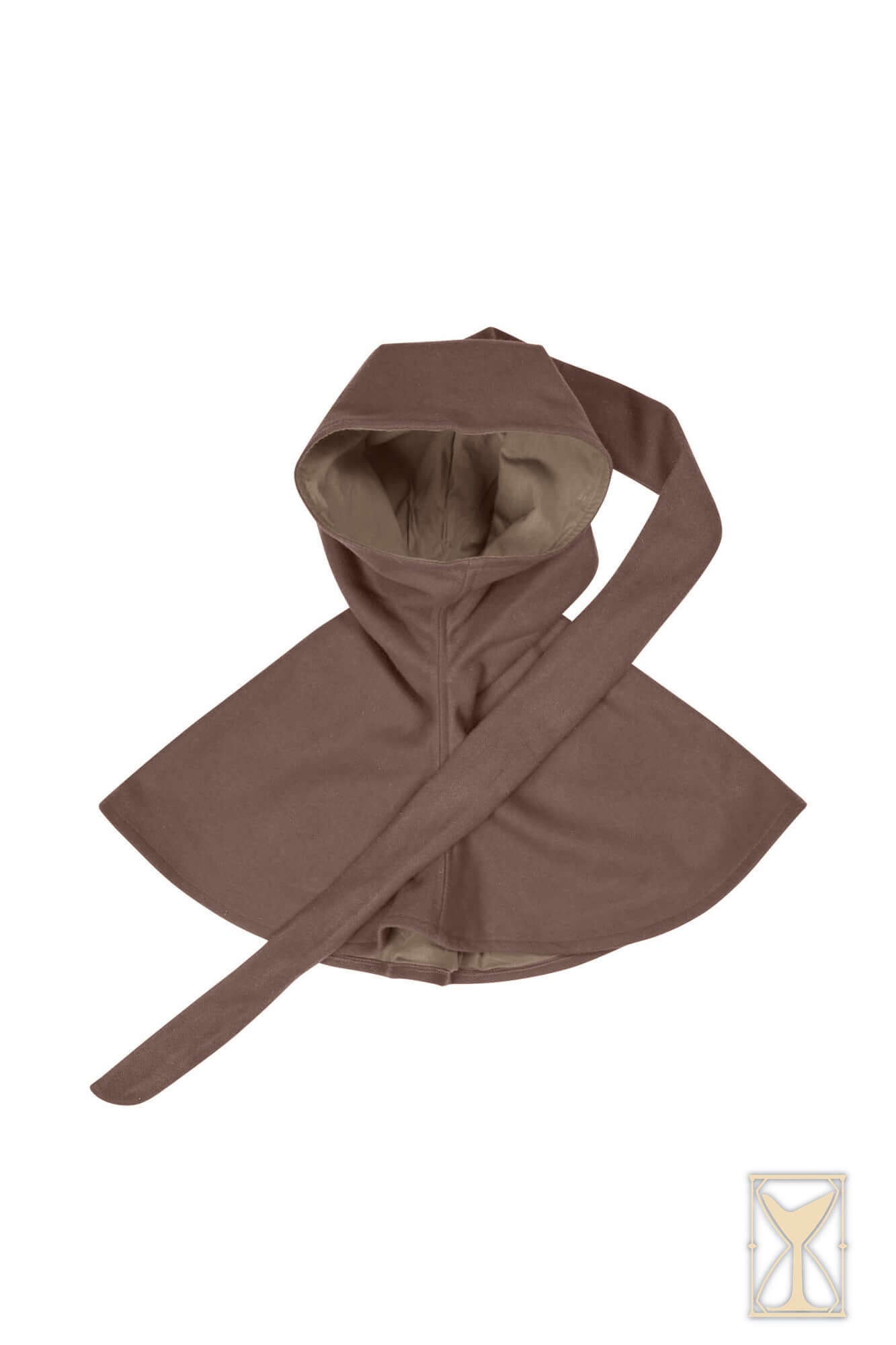 Simple Liripipe Hood - Brushed Wool in brown color with a cotton lining and stylish design