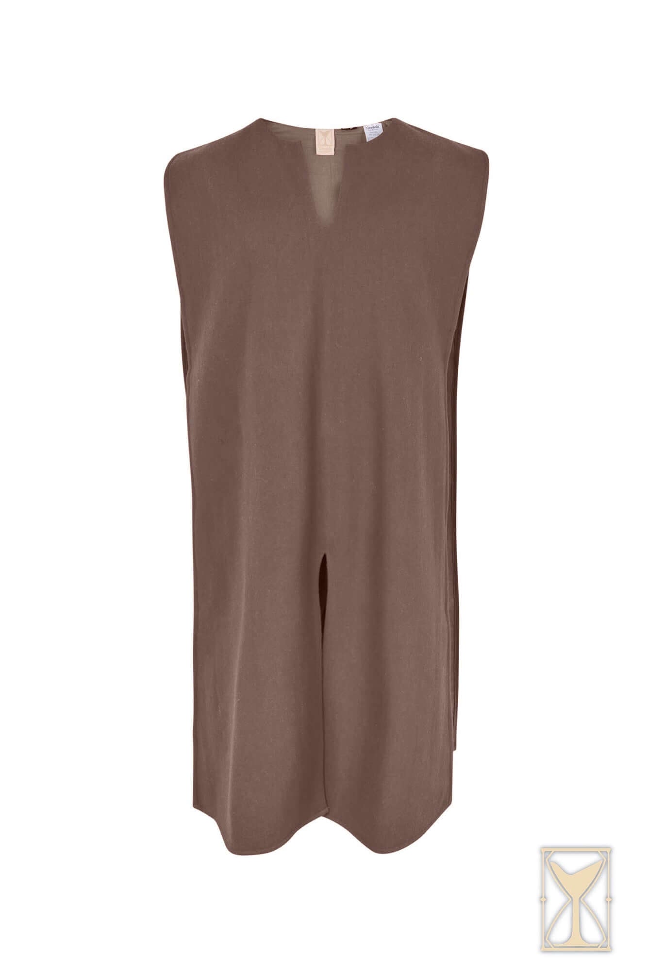 Cyclas Bernard sleeveless over-tunic, featuring a long cut and open sides for a medieval-inspired outfit.