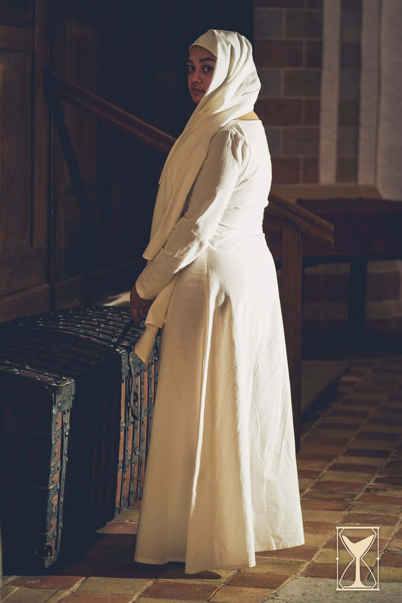 Chemise worn by medieval woman, part of Yoremade collection by Epic Armoury, showcasing a basic outfit layer.