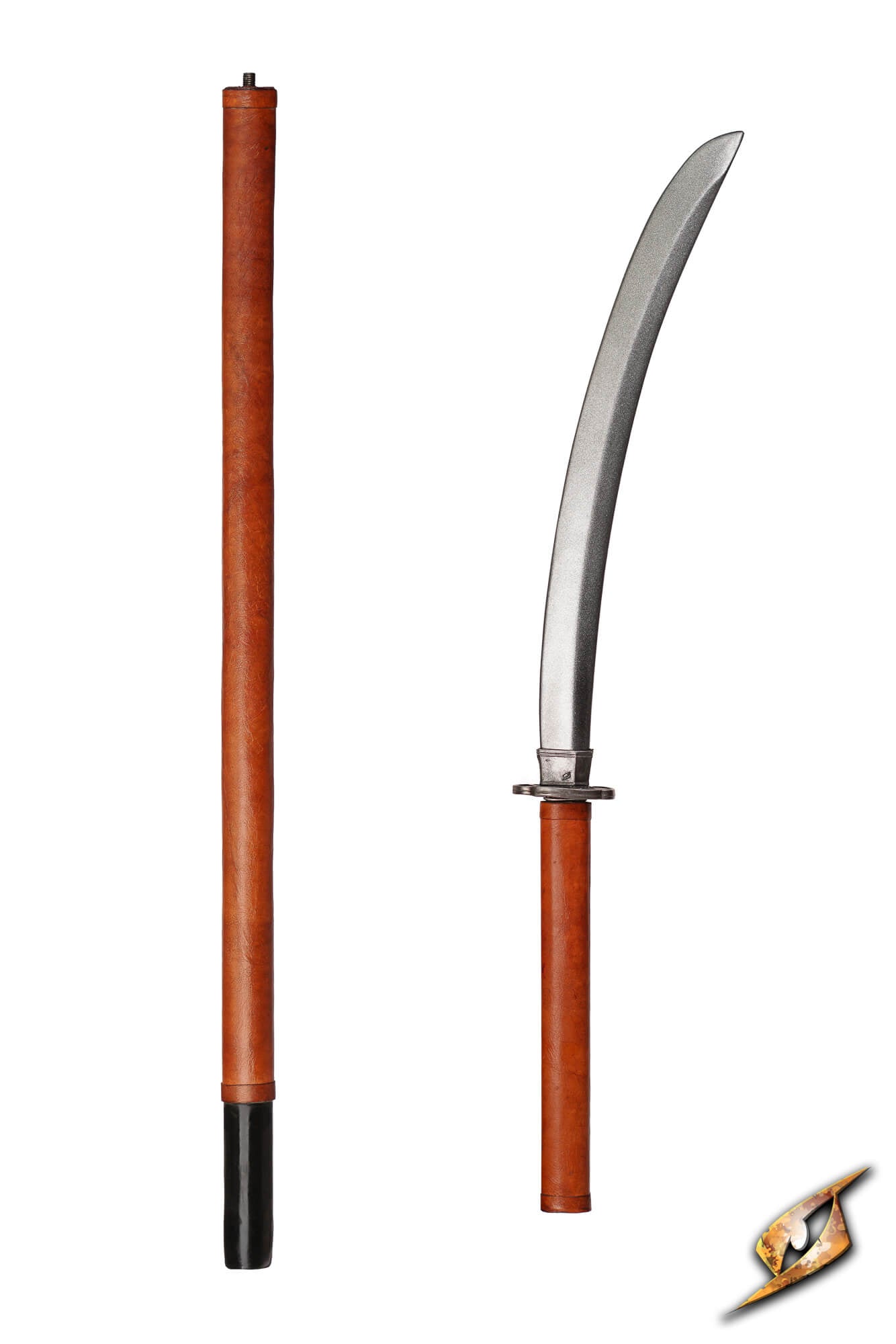 Naginata compact showing the assembled blade and haft, demonstrating the two-metre reach and compact design.