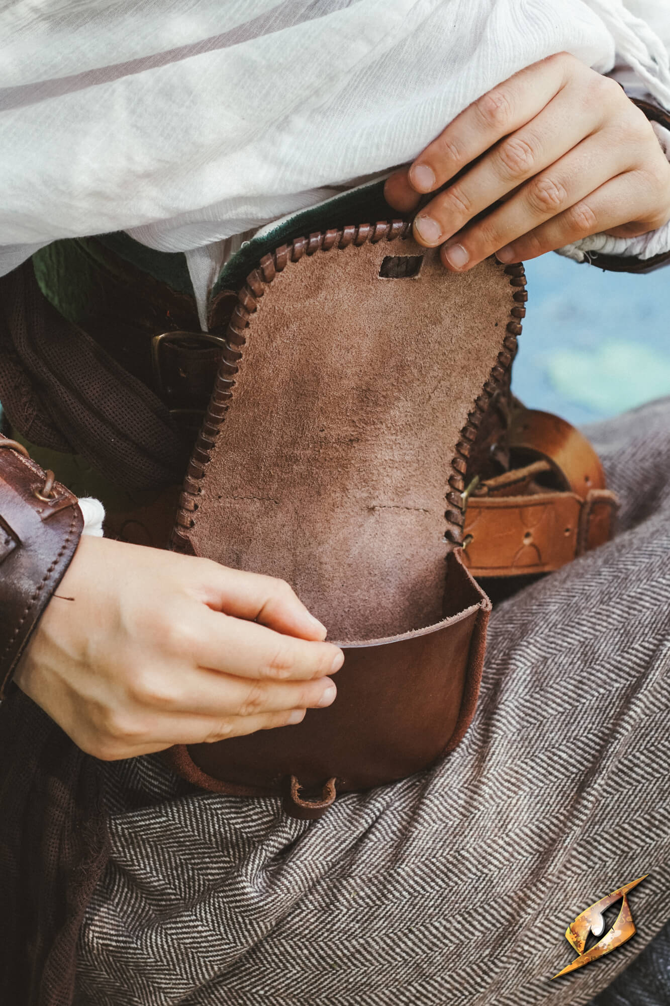 Medieval leather pouch - Small