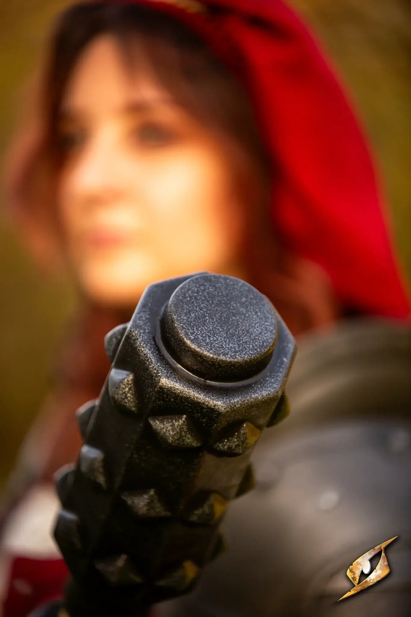 Battle Standard - Spiked Mace Top held by a character, showcasing its detailed spiked design and impressive presence.