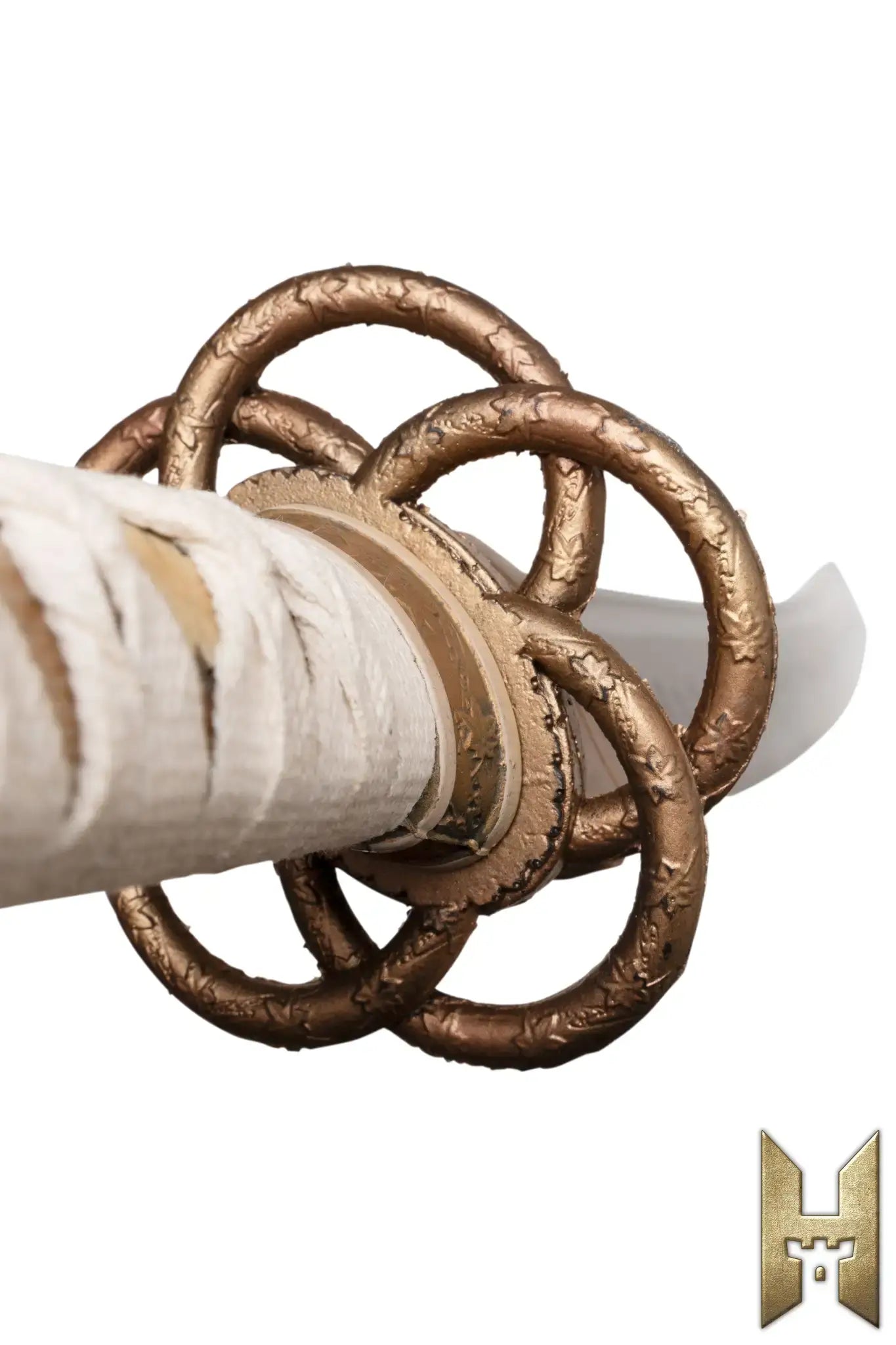 Close-up of Ryūgan the Katana handle showing intricate design from the Stronghold Masters Collection.