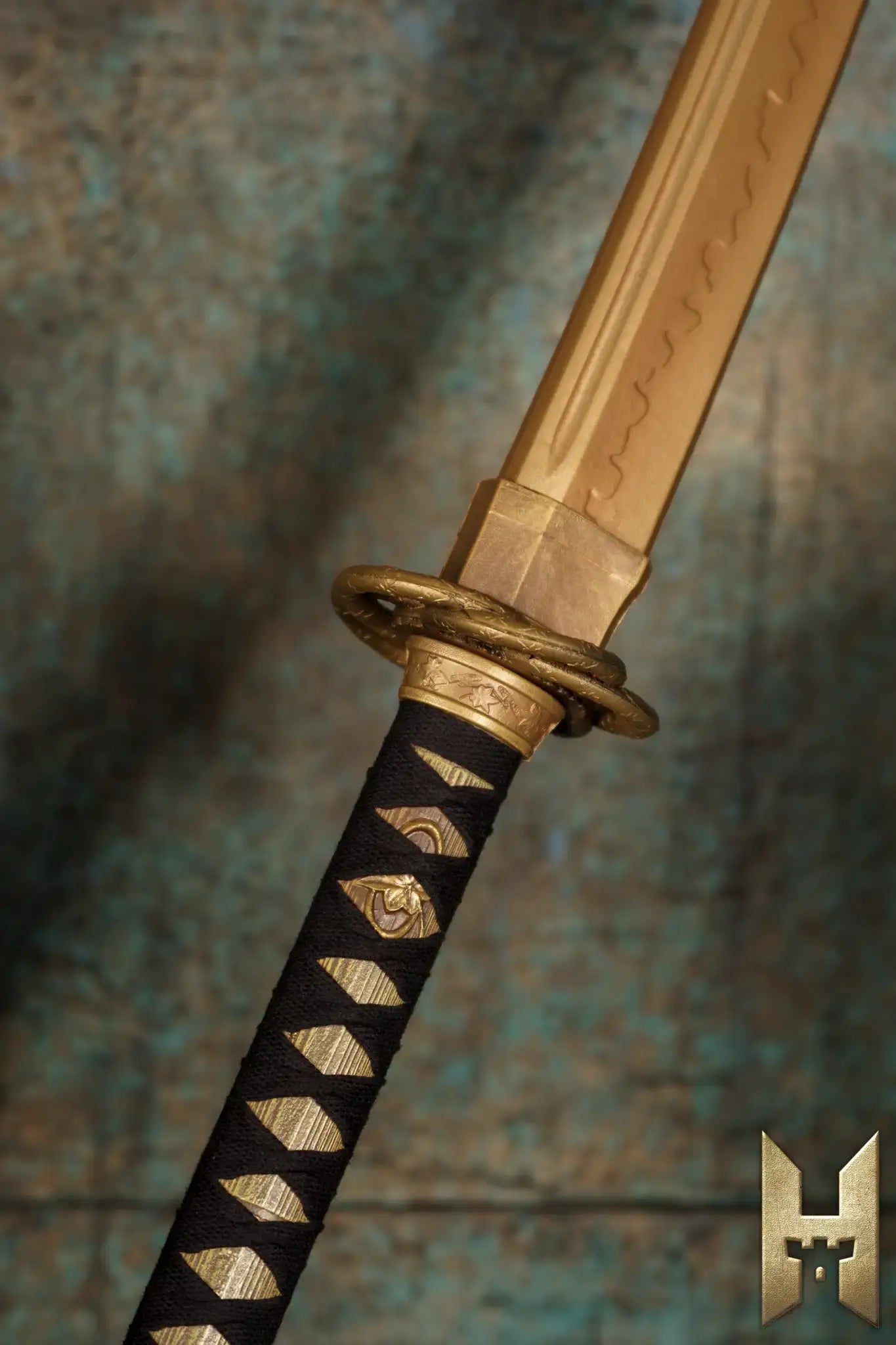 Detailed close-up of Ryūgan the Katana showcasing its elegant handle and blade design.