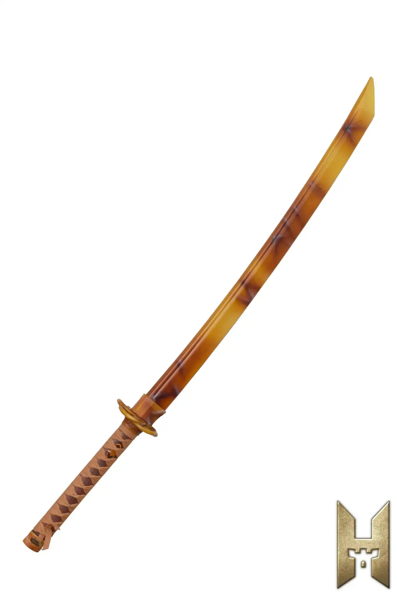 Ryūgan the Katana showcasing an elegant blade designed for LARP with traditional katana silhouette.