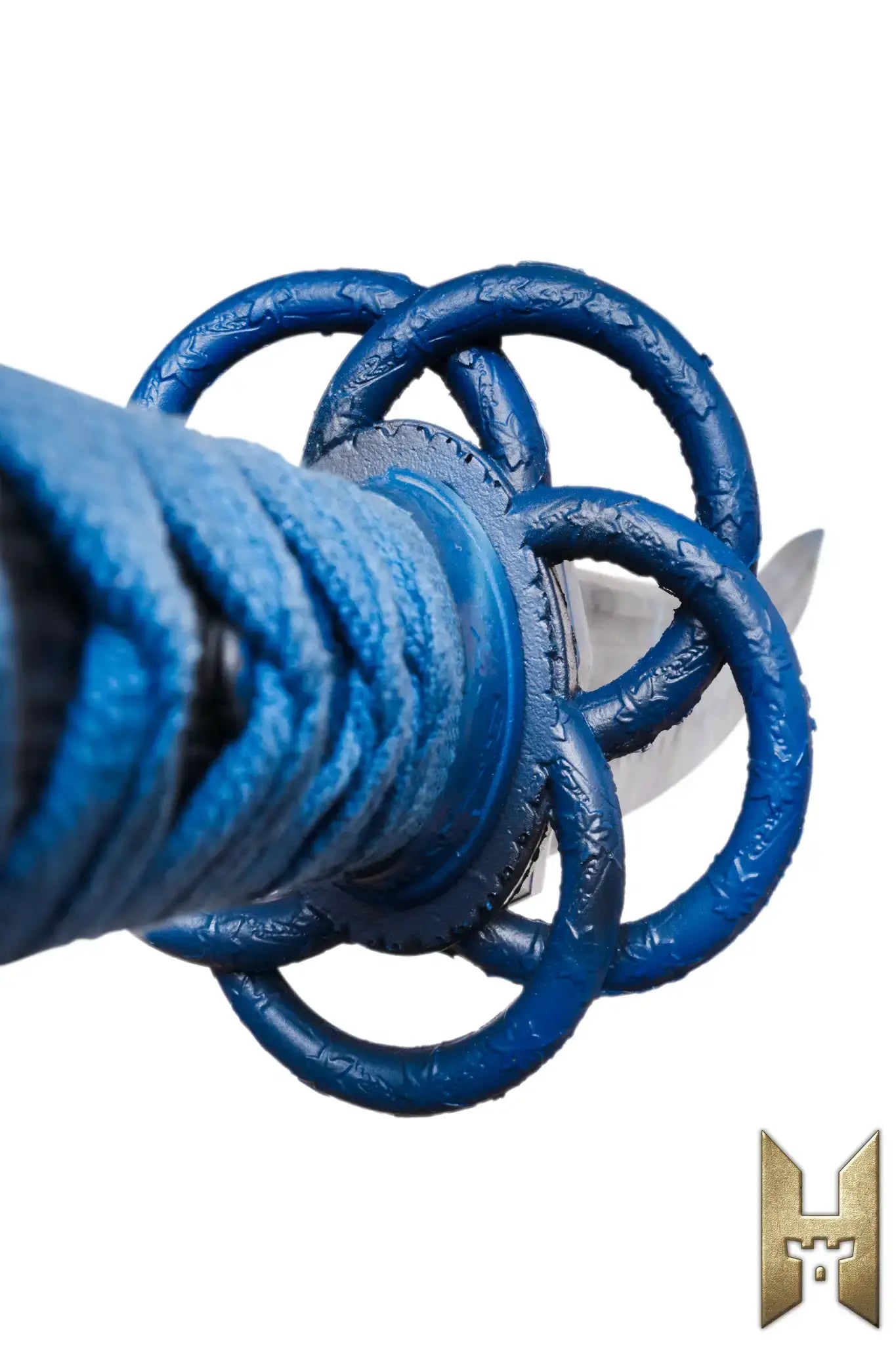 Close-up view of the hilt and guard of Ryūgan the Katana showcasing its elegant design.
