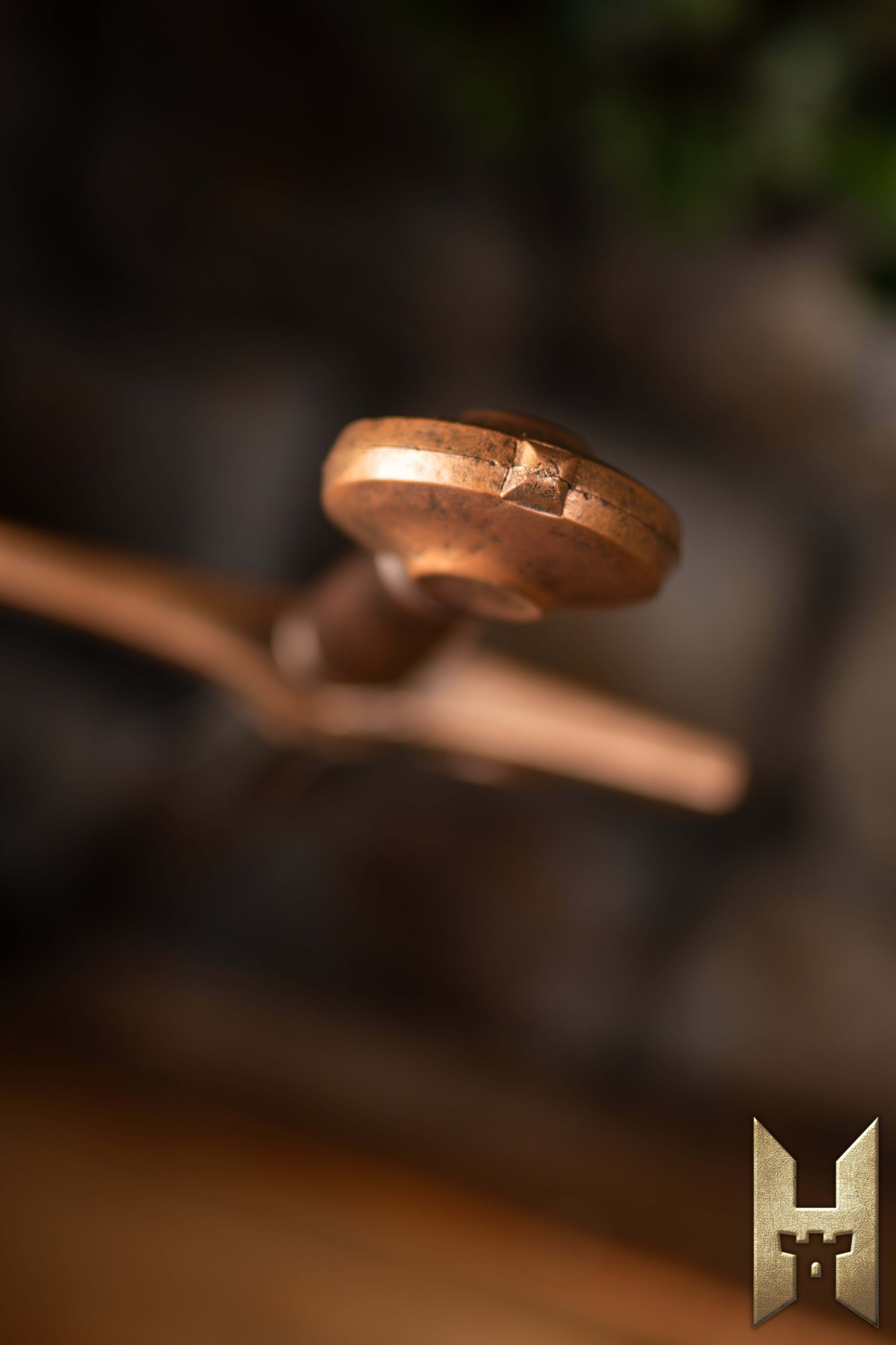 Close-up of the hilt of the Milanese Sword from Epic Armoury's Stronghold Master Collection.