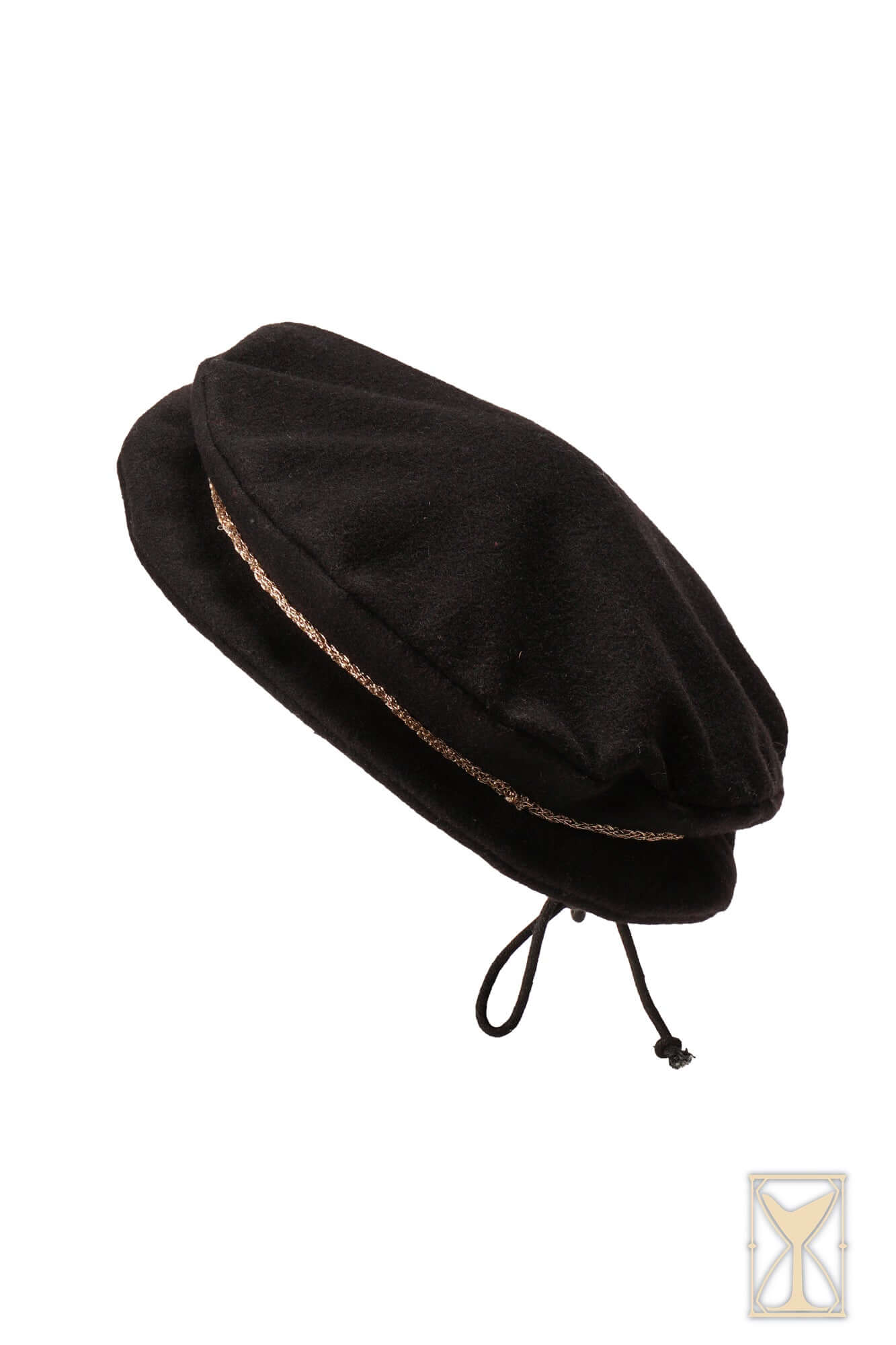 Flat Hat Edward, a historic black beret inspired by Tudor fashion from the 16th century.