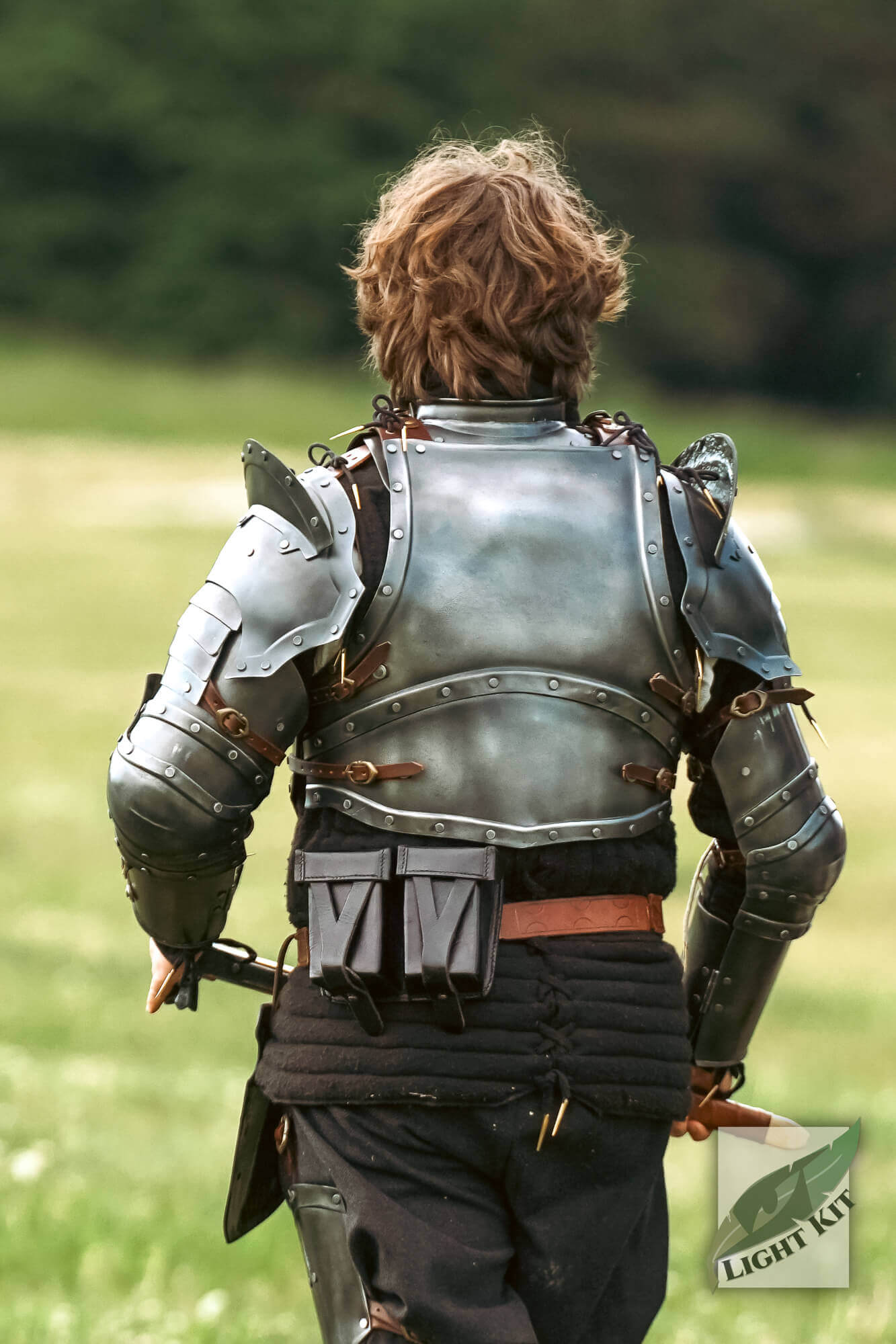 Person wearing the Captain Cuirass - Light Kit, showcasing the sleek design and armor protection.