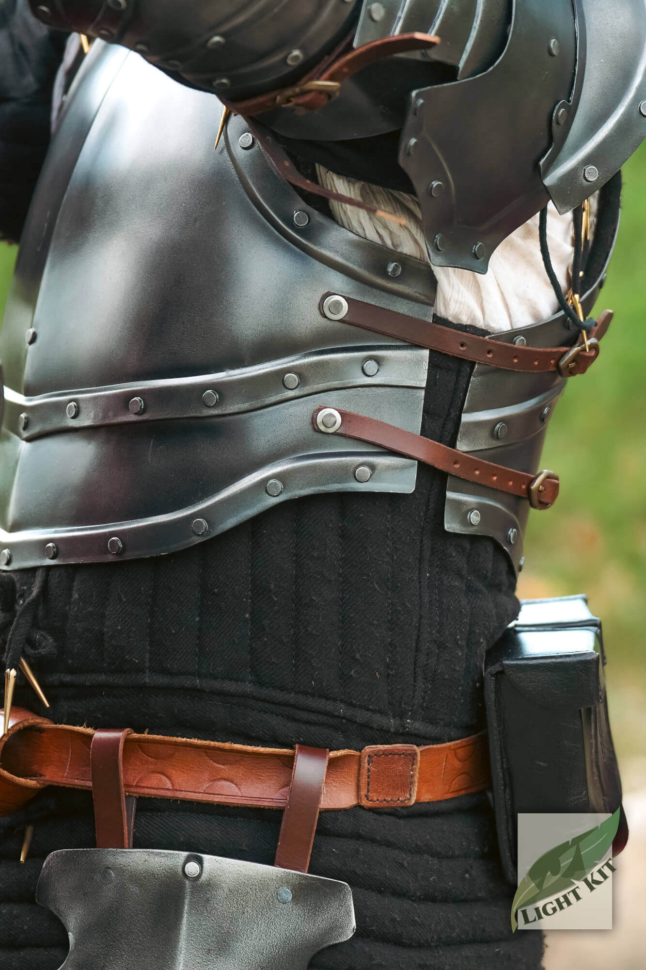 Captain Cuirass - Light Kit showcasing polished armor with leather straps, perfect for stylish protection in battle.