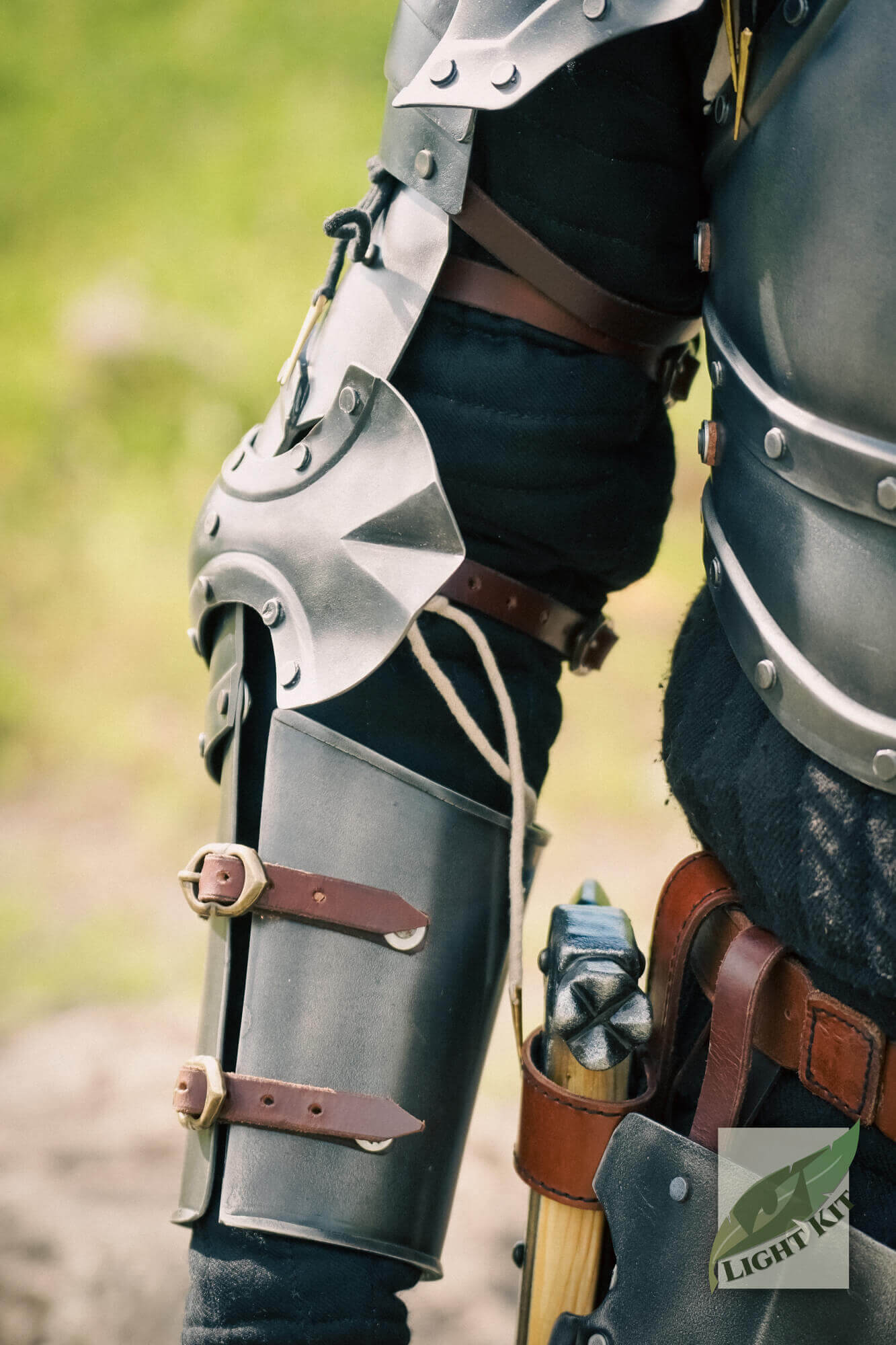 Captain Arm Protection - Light Kit showcasing upper arm and forearm protection with riveted bands.