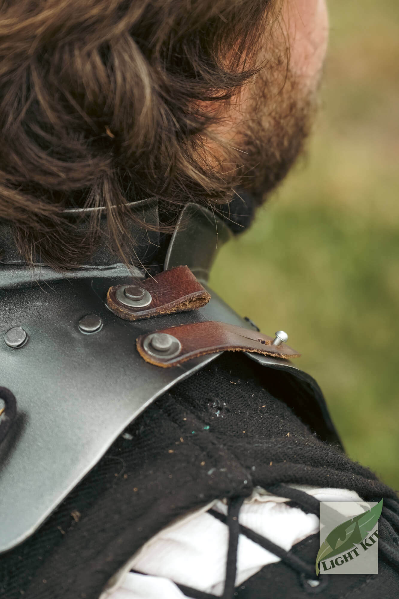 Close-up of the Captain Gorget - Light Kit showing attachment details and neck protection features.