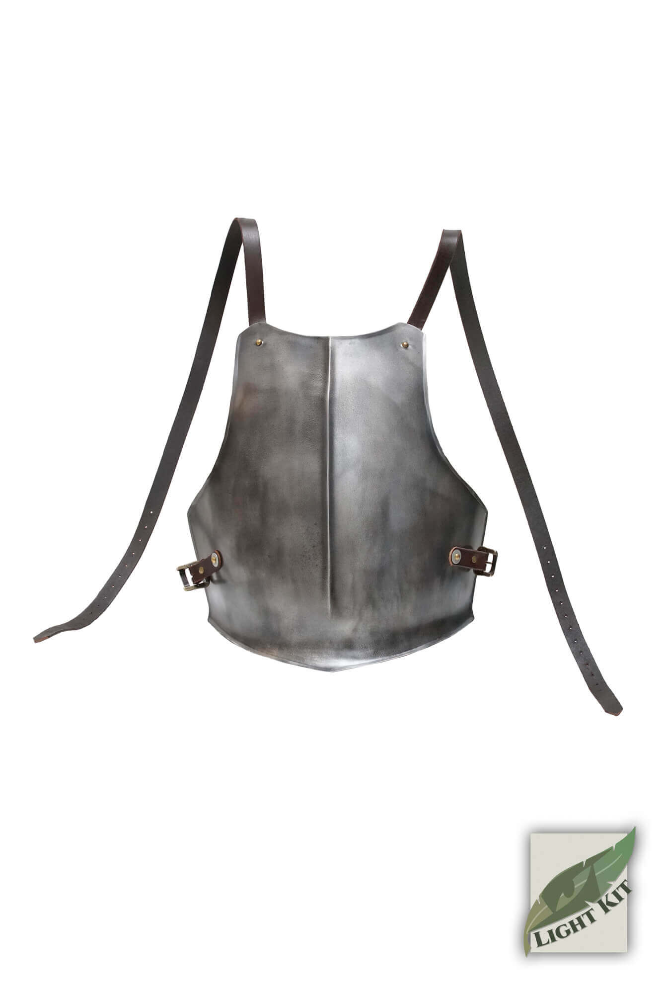 RFB Breastplate - Light Kit shown from the front view, featuring lightweight design and adjustable leather straps.
