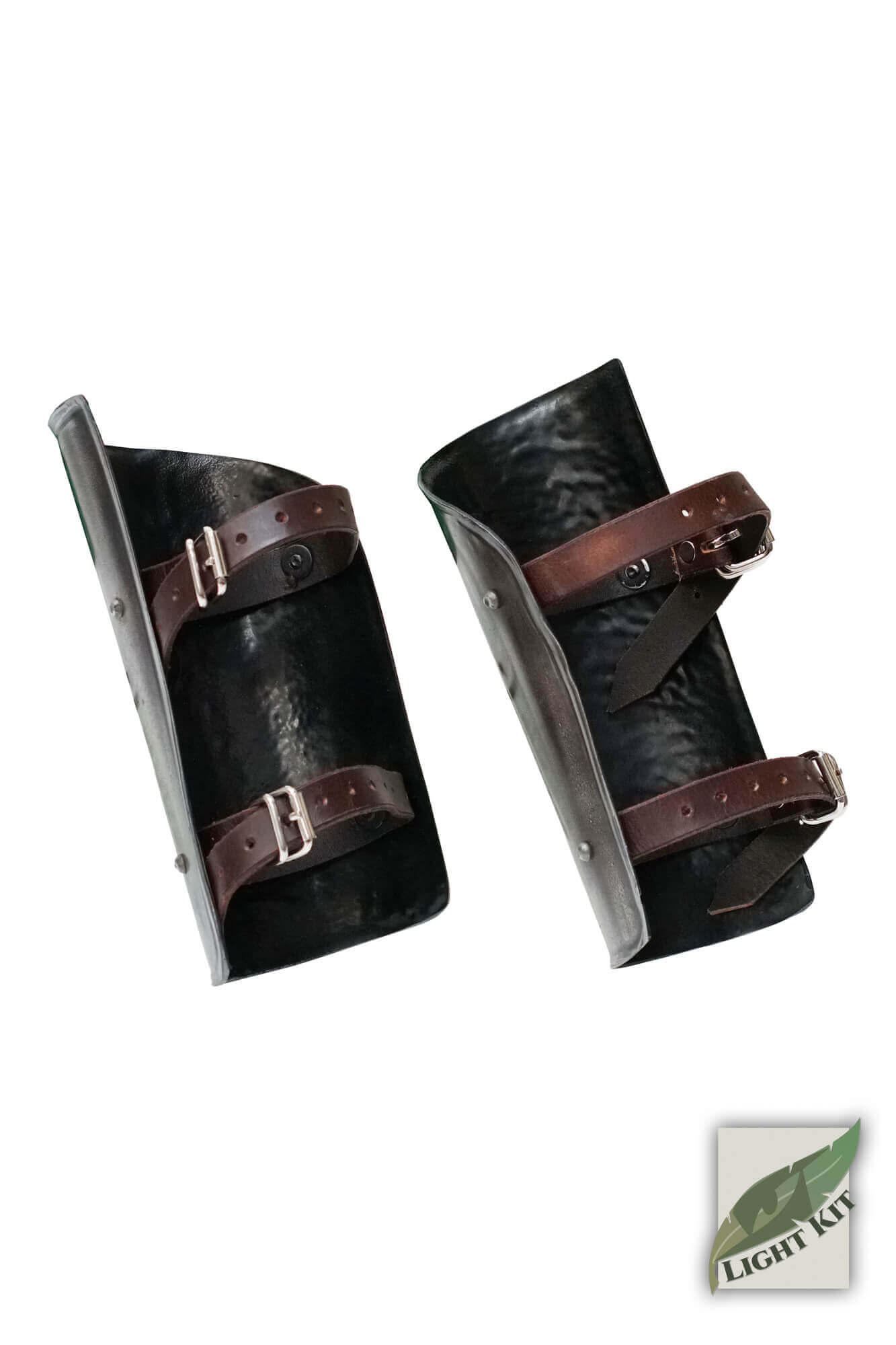 RFB Arm Protection - Light Kit showcasing lightweight forearm guards with leather straps.