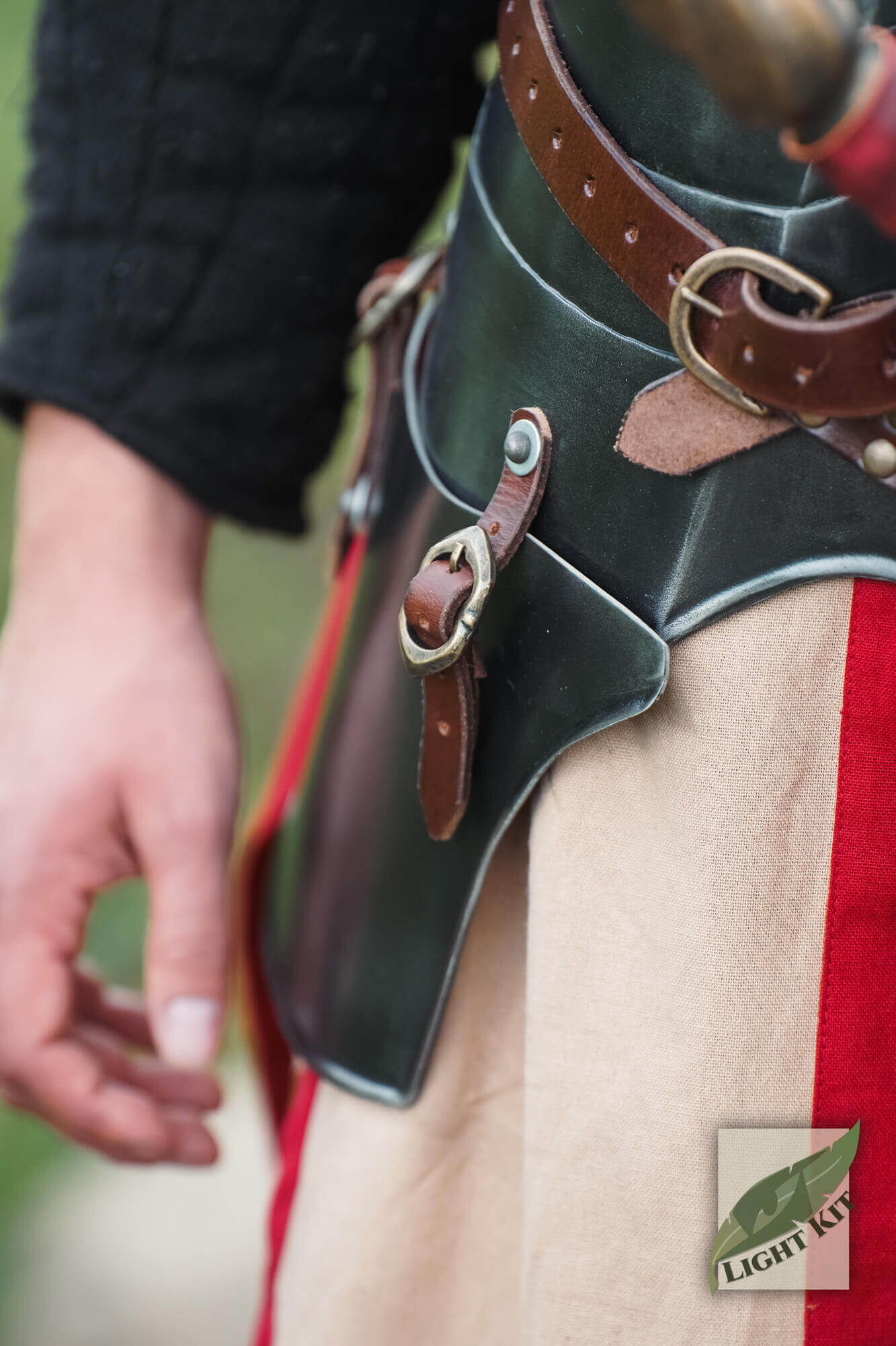 Close-up of the Faulds and Tassets - Light Kit showcasing waist protection and mobility features.