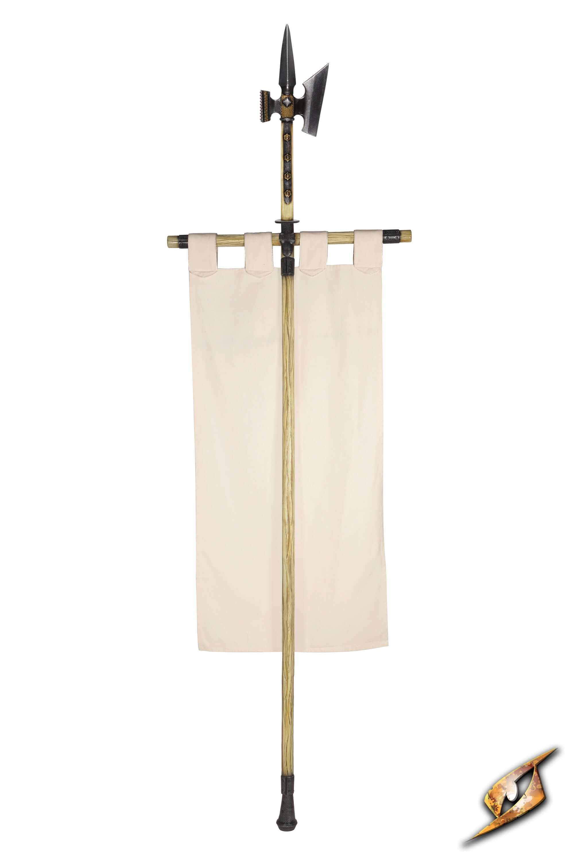 Complete Battle Standard Set - Halberd Top featuring a sharp halberd head and flag, designed for display rather than weapon use.