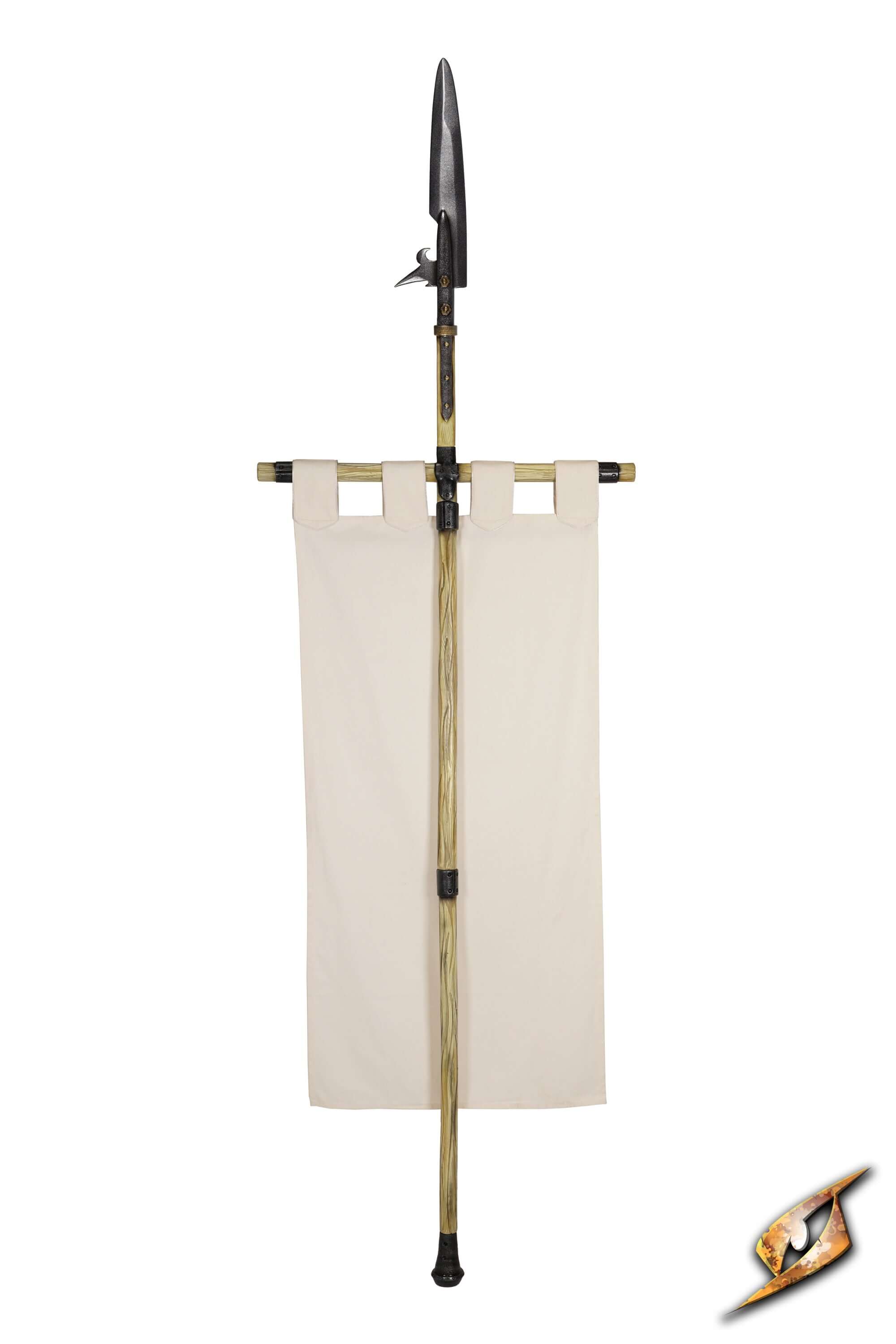 Complete Battle Standard Set - Fauchard Top with a curved blade and banner.