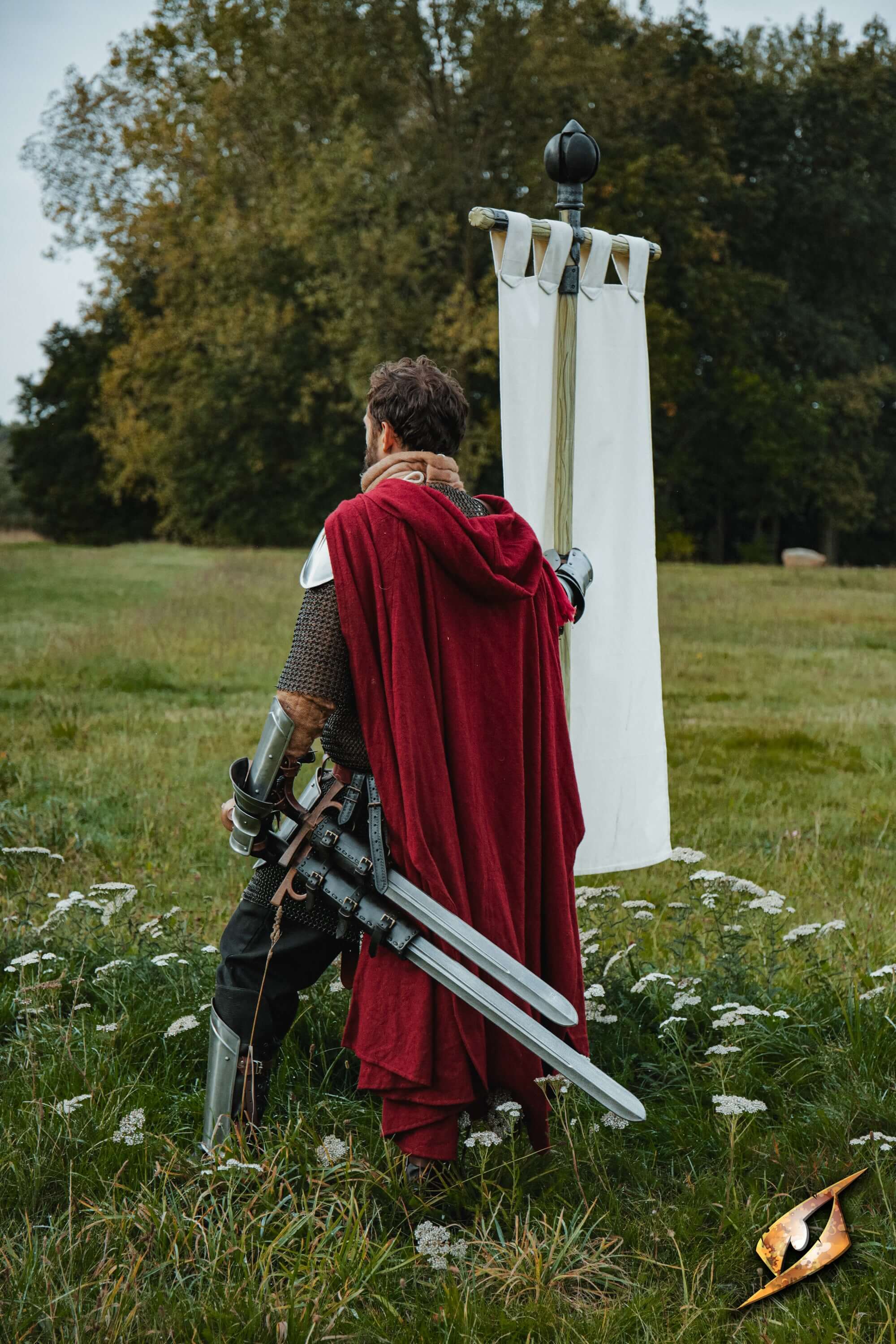 Complete Battle Standard Set - Lord's Orb Top displayed in a regal setting with a figure holding a banner.